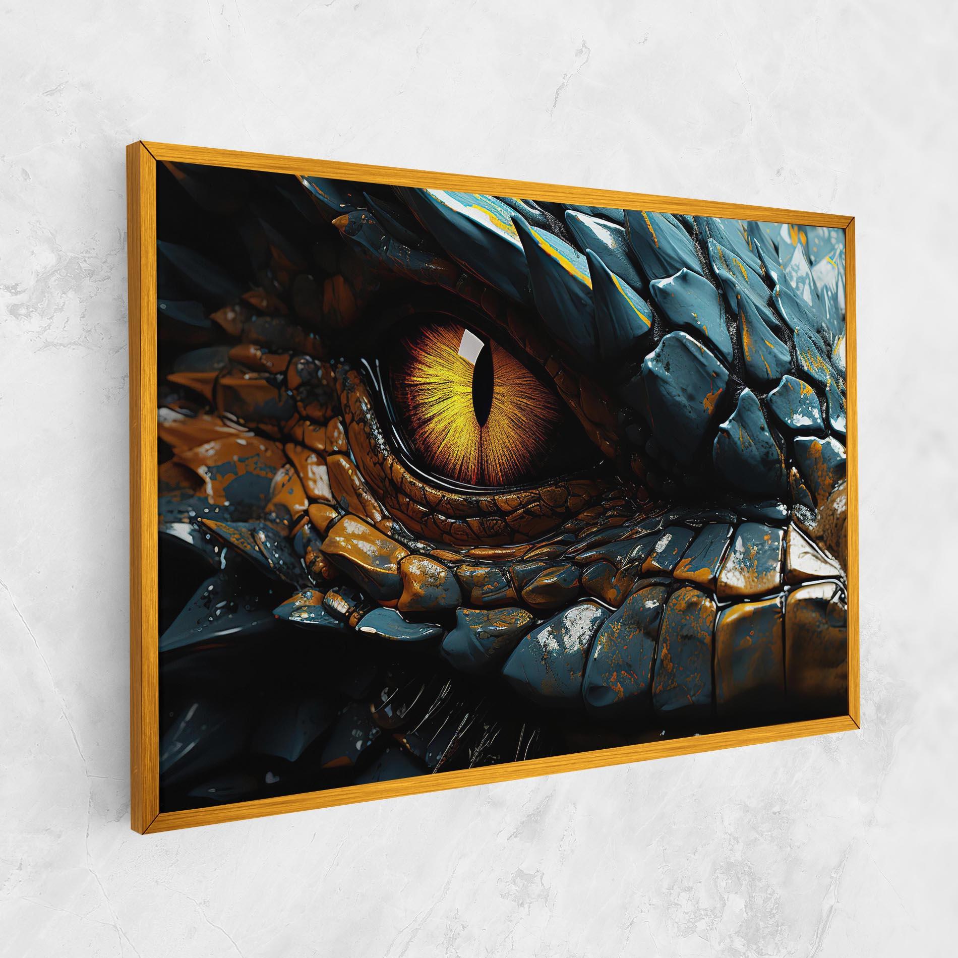 Картина на платно Yellow Dragon Eye mockup 1