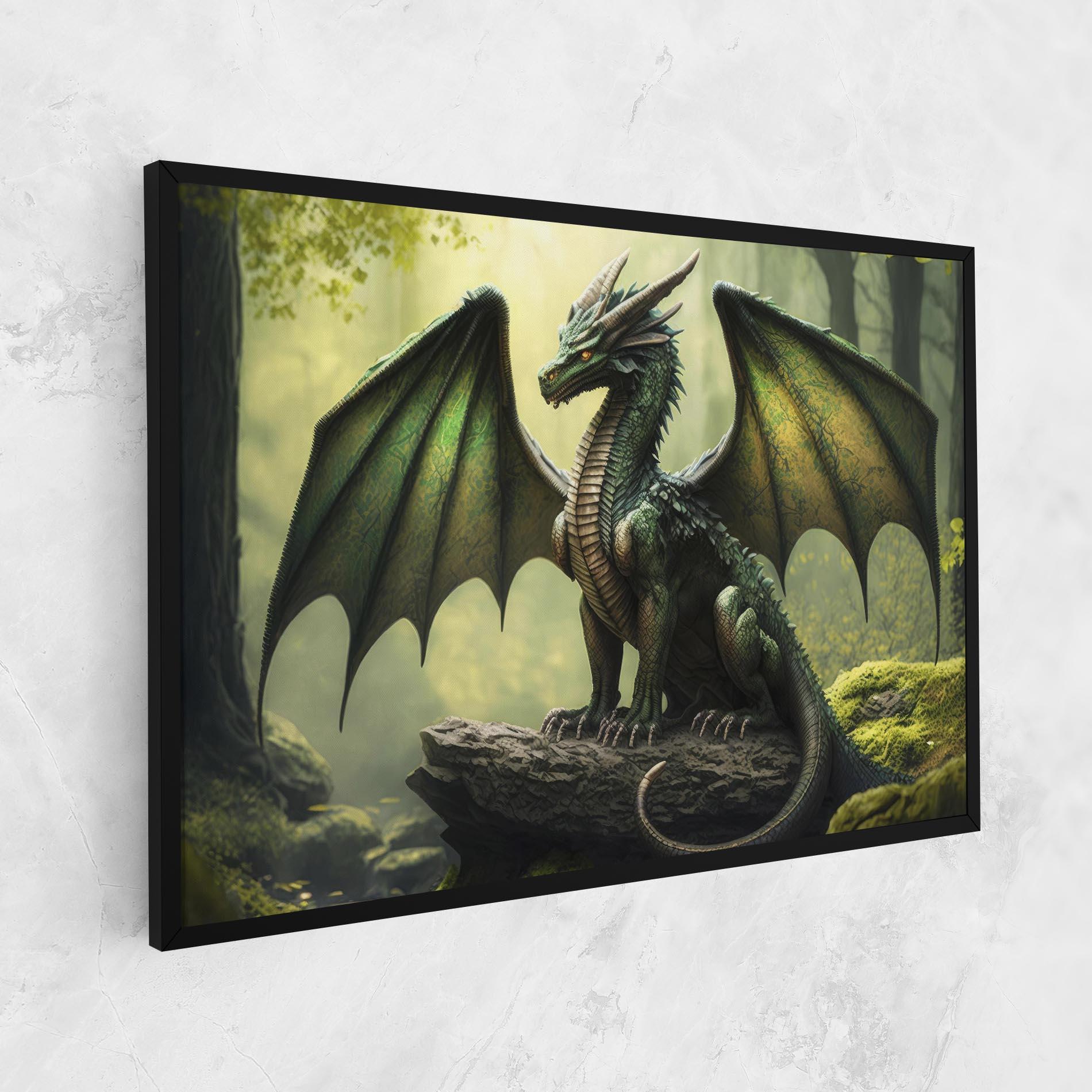Картина на платно Green Dragon mockup 1