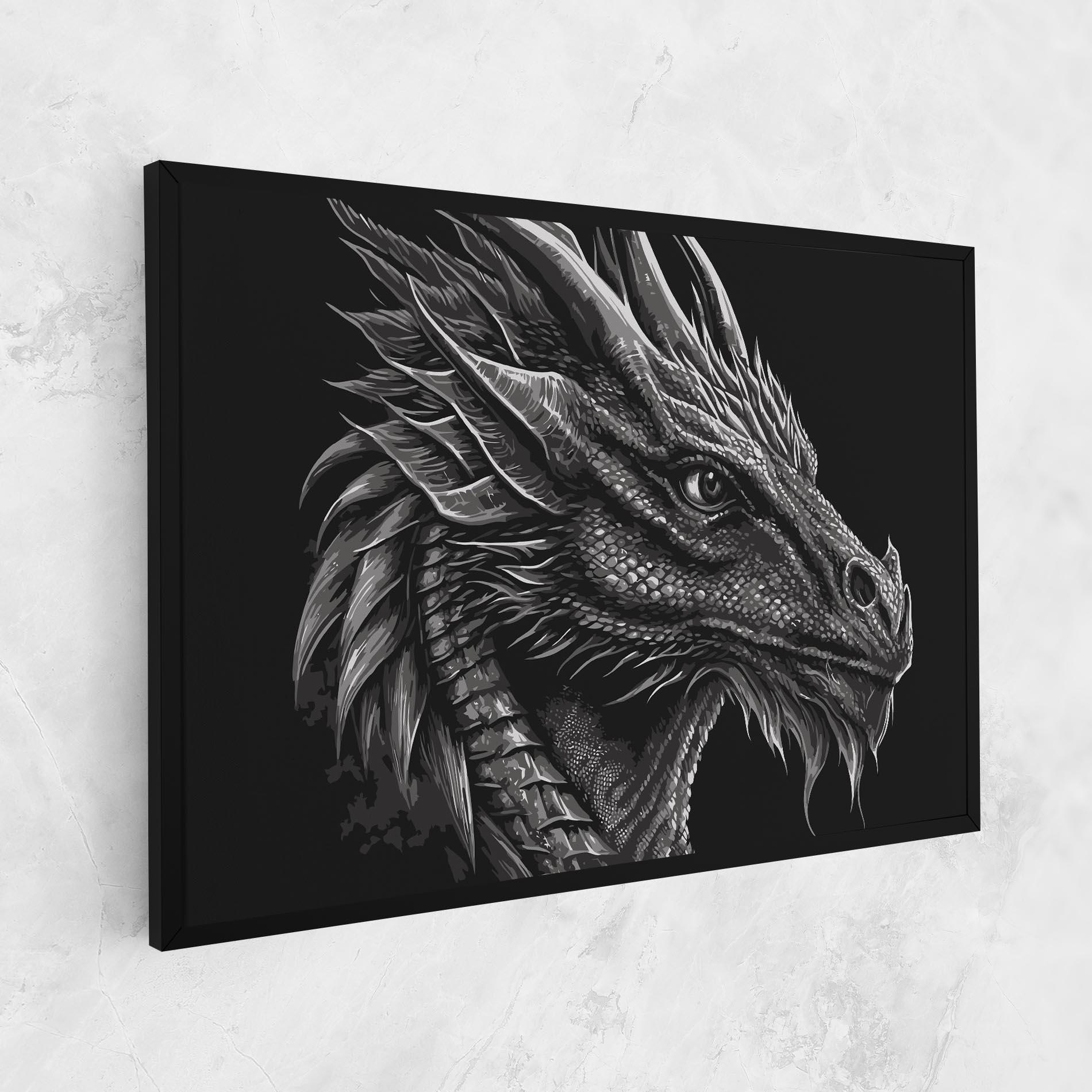 Картина на платно Grey Dragon mockup 1