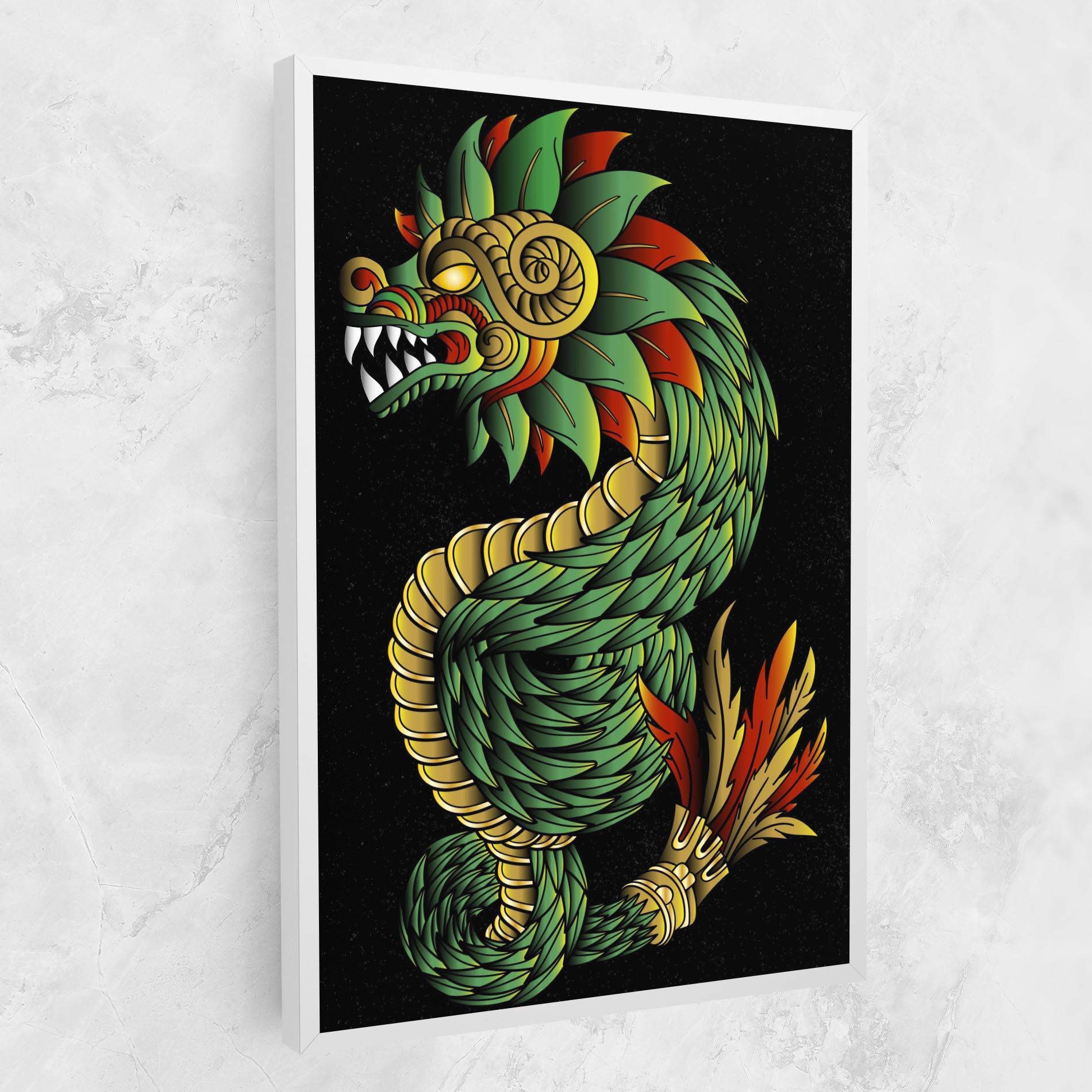 Картина на платно Green Yellow Dragon mockup 1