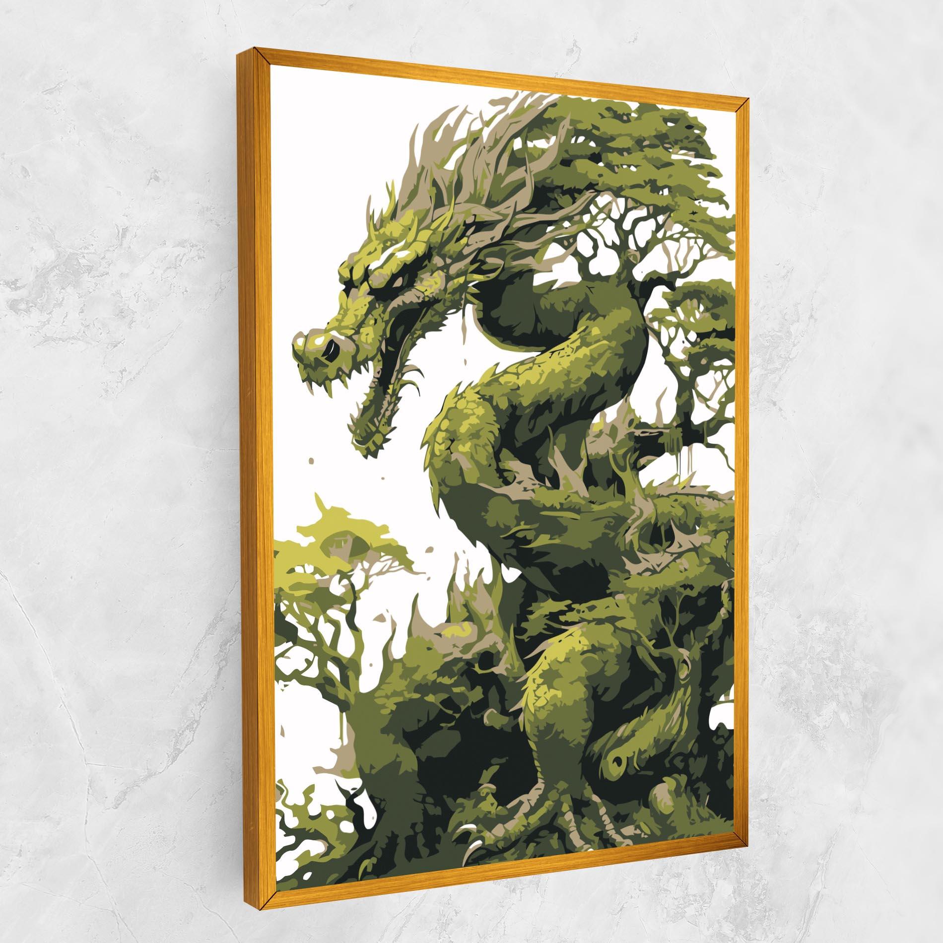 Картина на платно Green Nature Dragon mockup 1