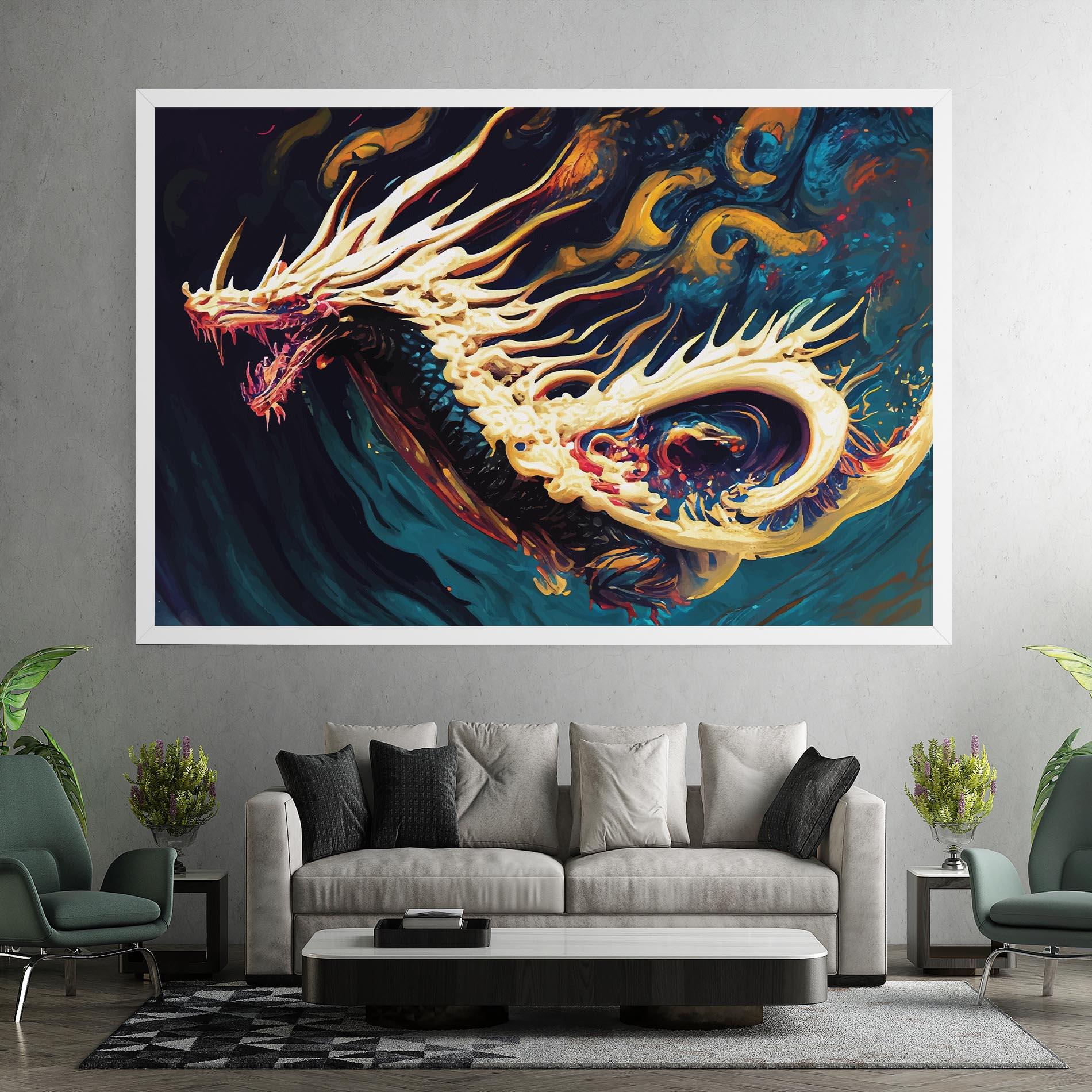 Картина на платно Flying Acrylic Dragon mockup 7