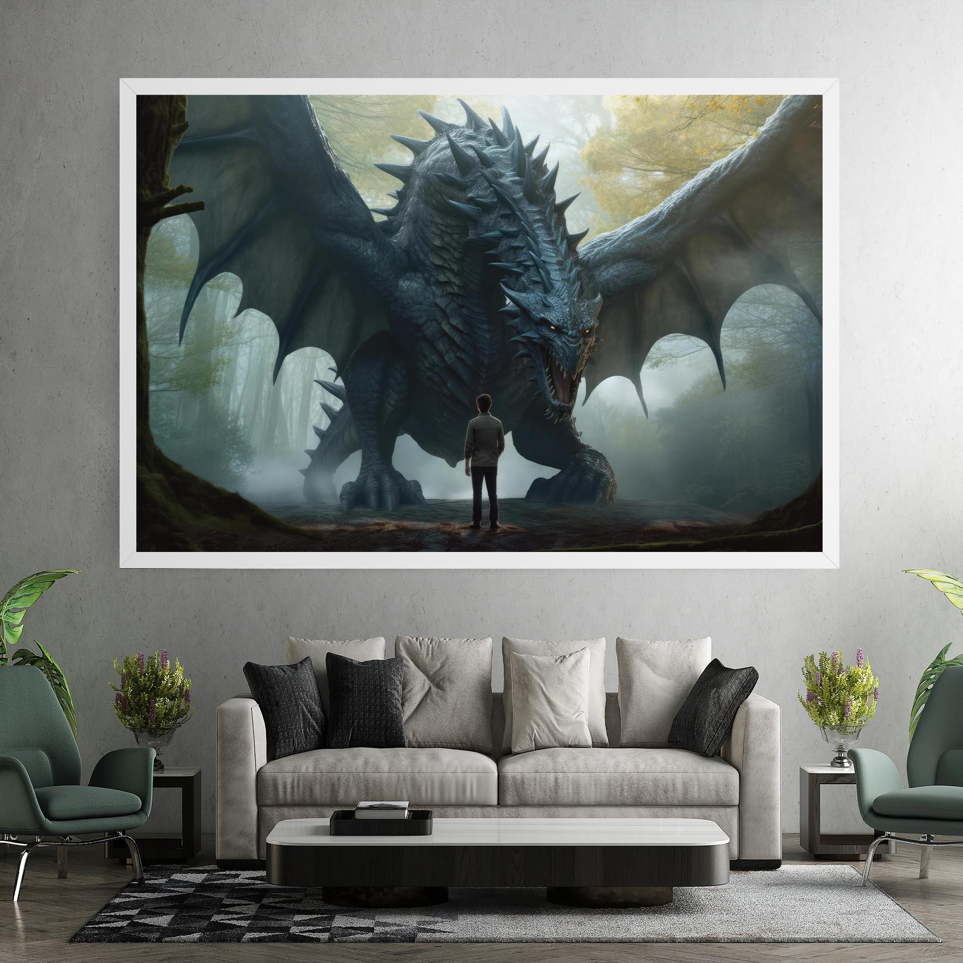 Картина на платно Huge Dragon Fantasy mockup 7