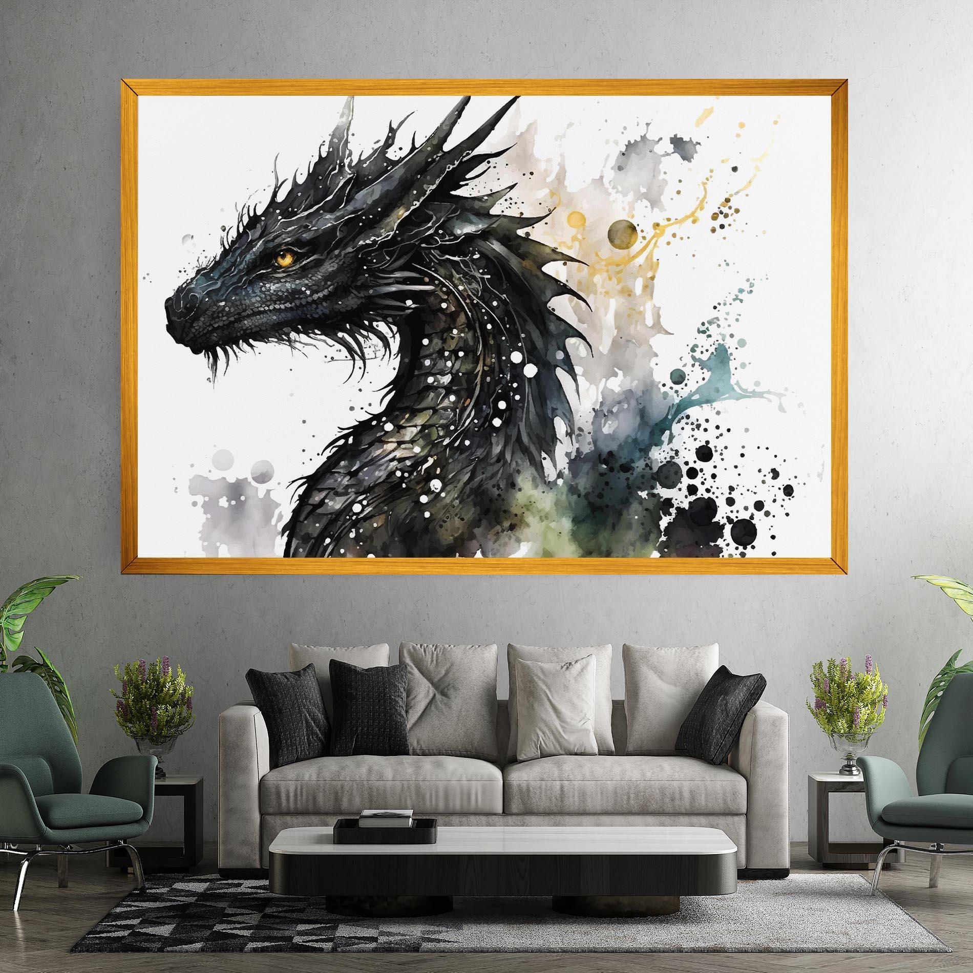 Картина на платно Black Dragon Art mockup 7
