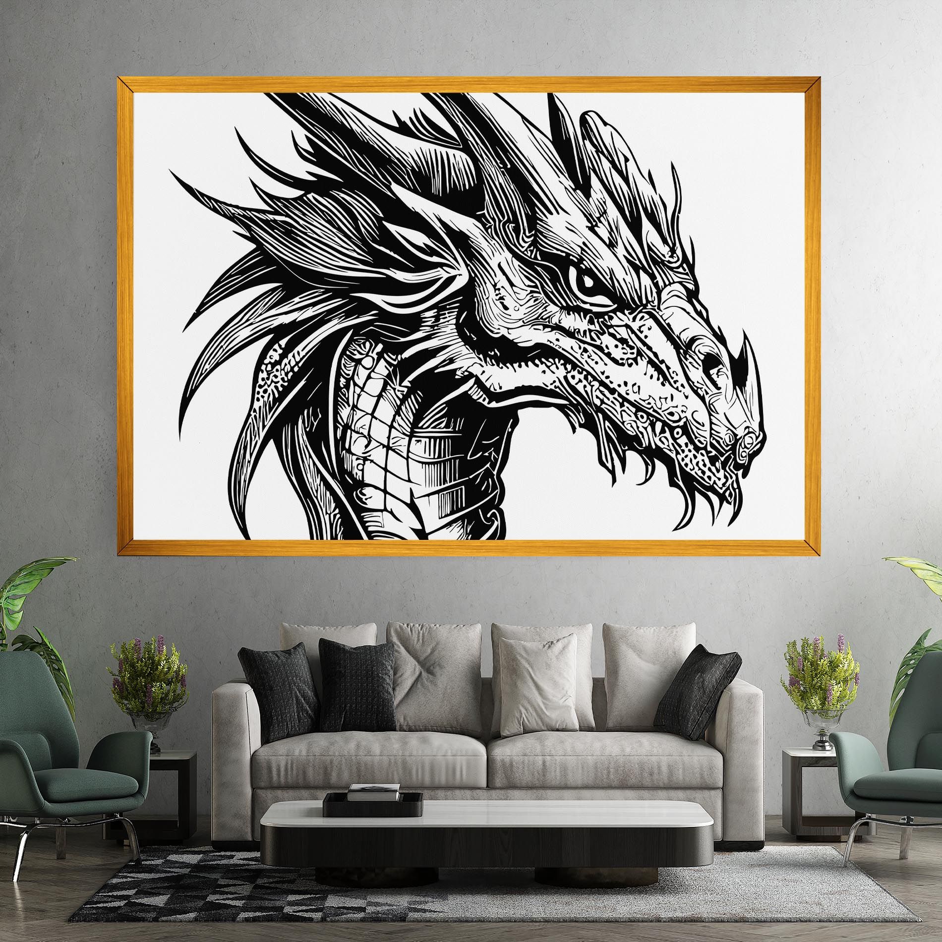 Black Line Dragon mockup 7