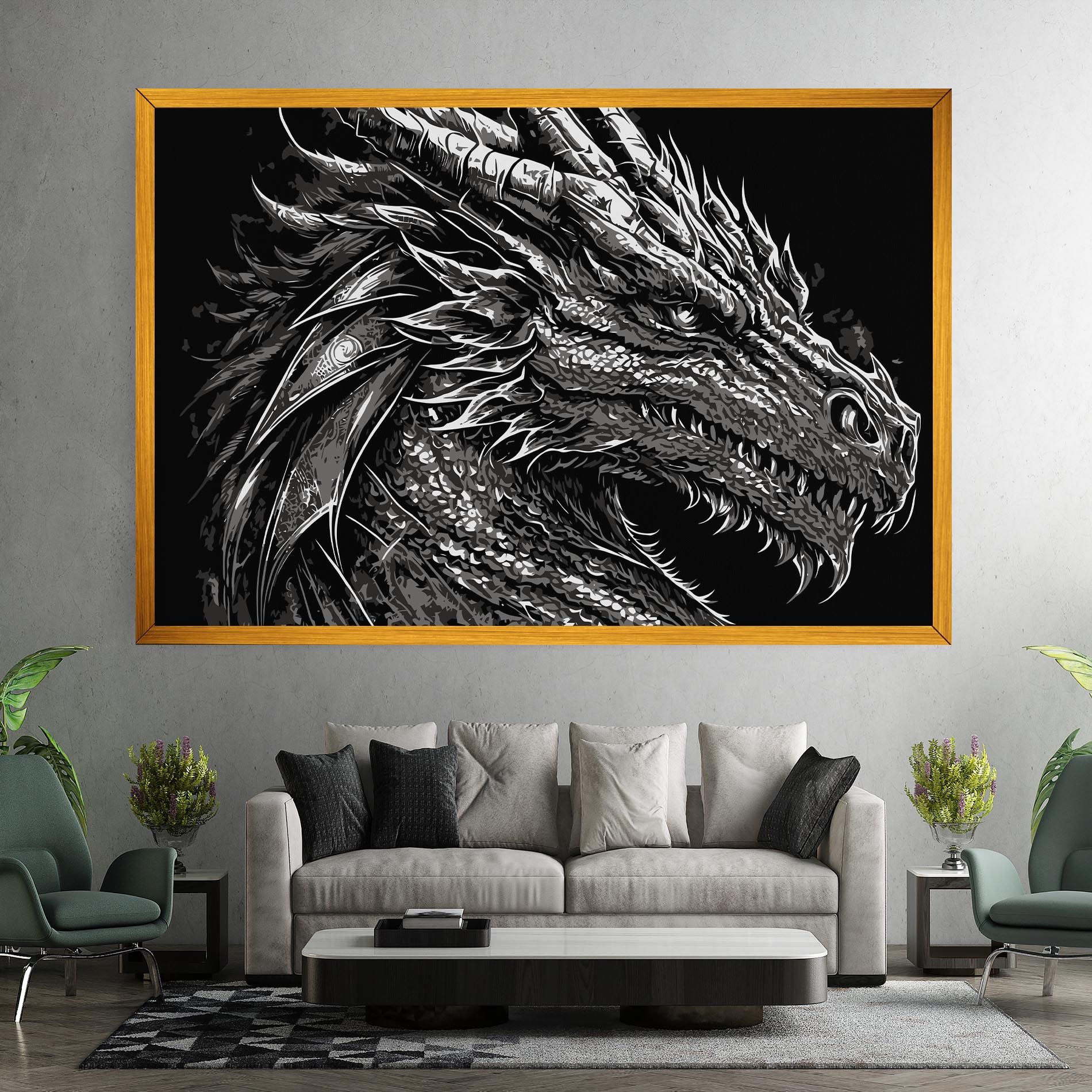 Grey White Dragon mockup 7