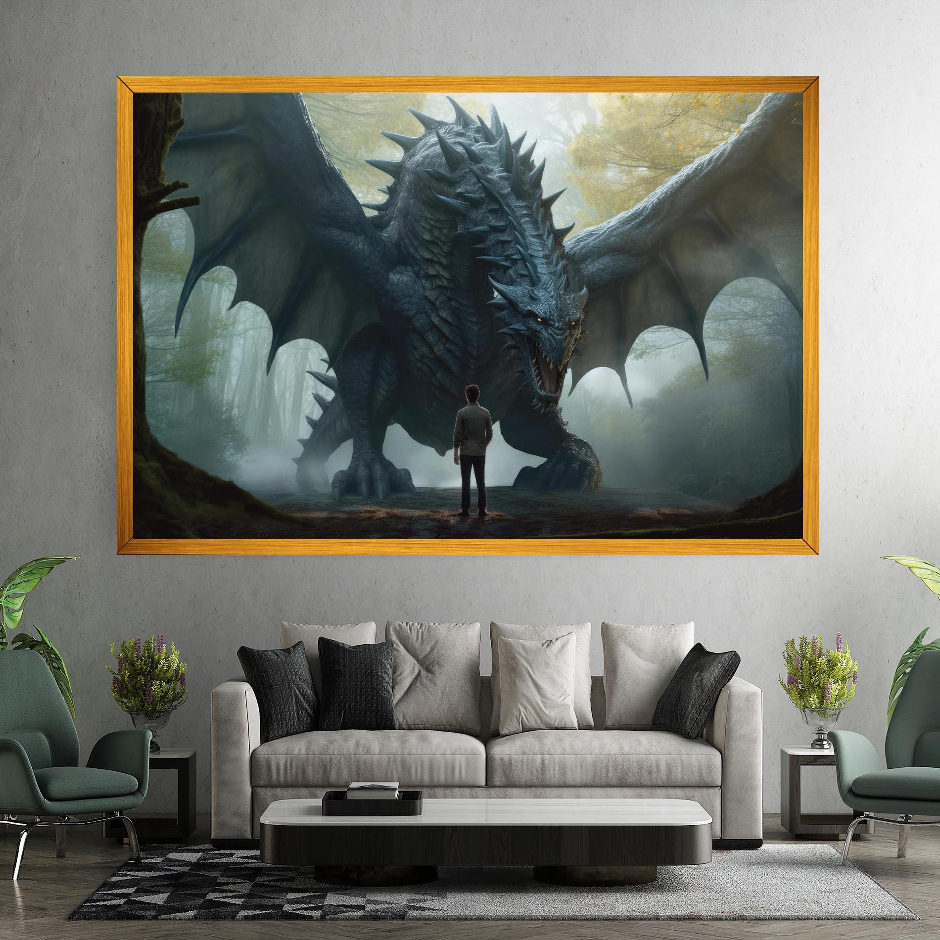 Картина на платно Huge Dragon Fantasy mockup 7