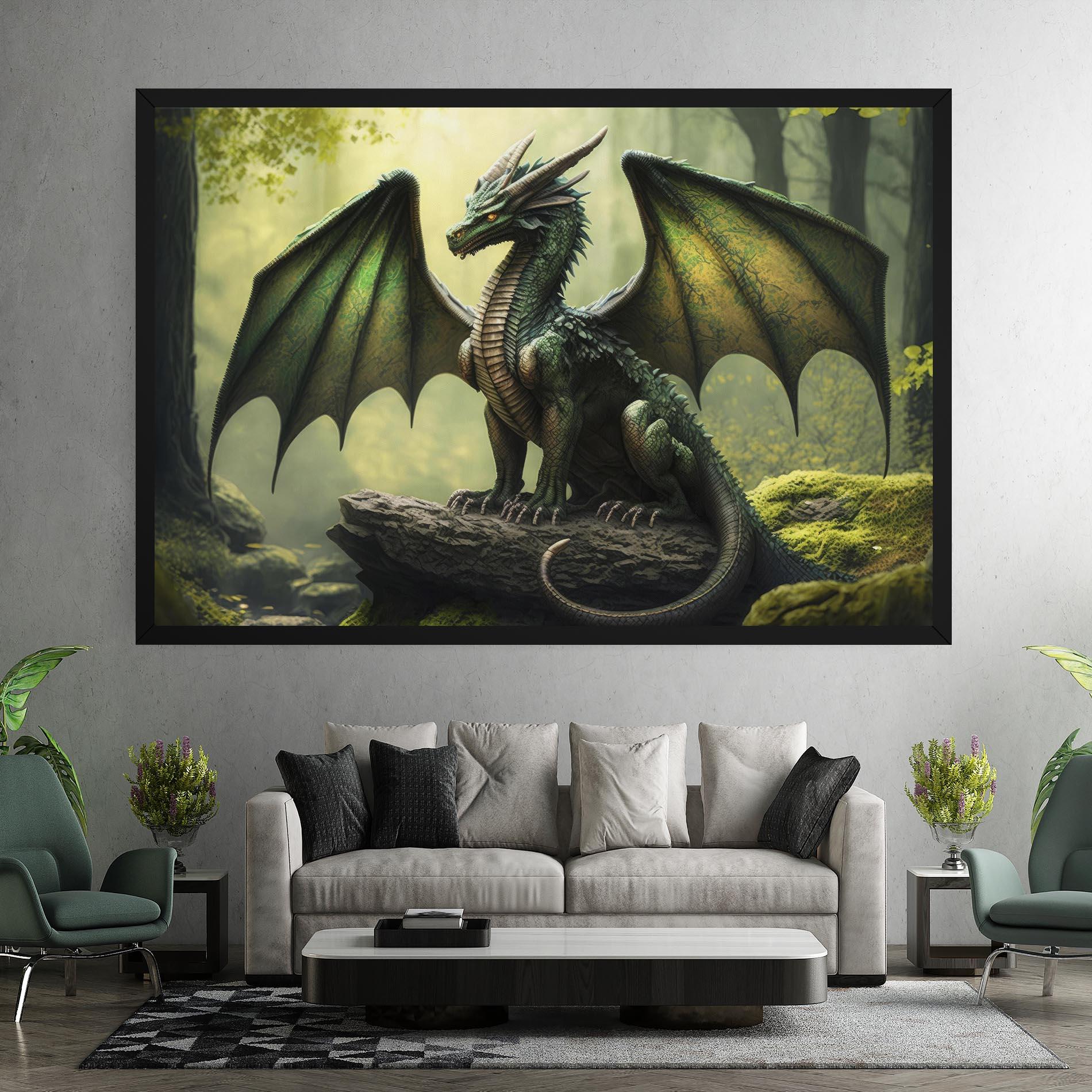 Картина на платно Green Dragon mockup 7