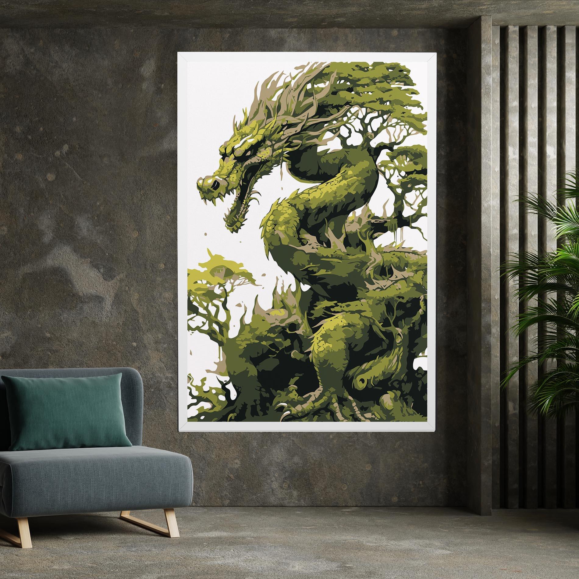 Картина на платно Green Nature Dragon mockup 7