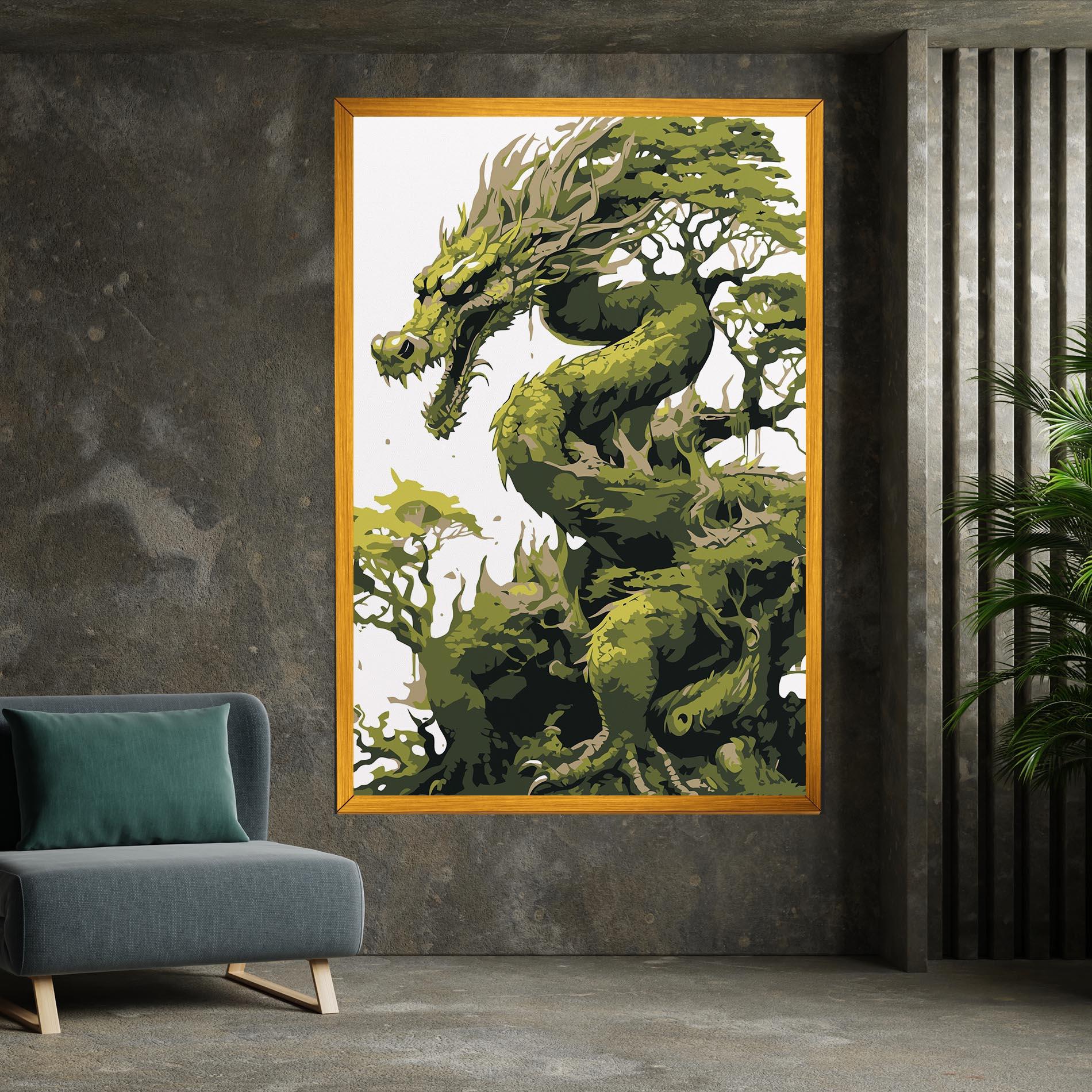 Картина на платно Green Nature Dragon mockup 7