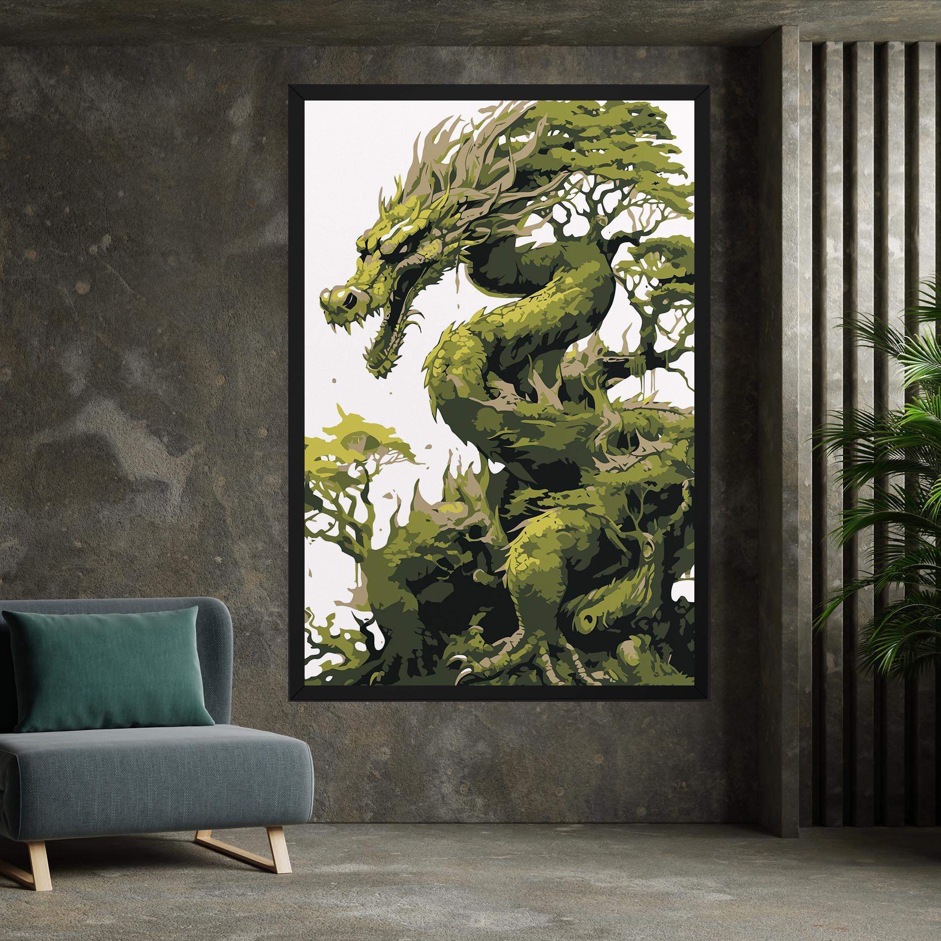 Картина на платно Green Nature Dragon mockup 7