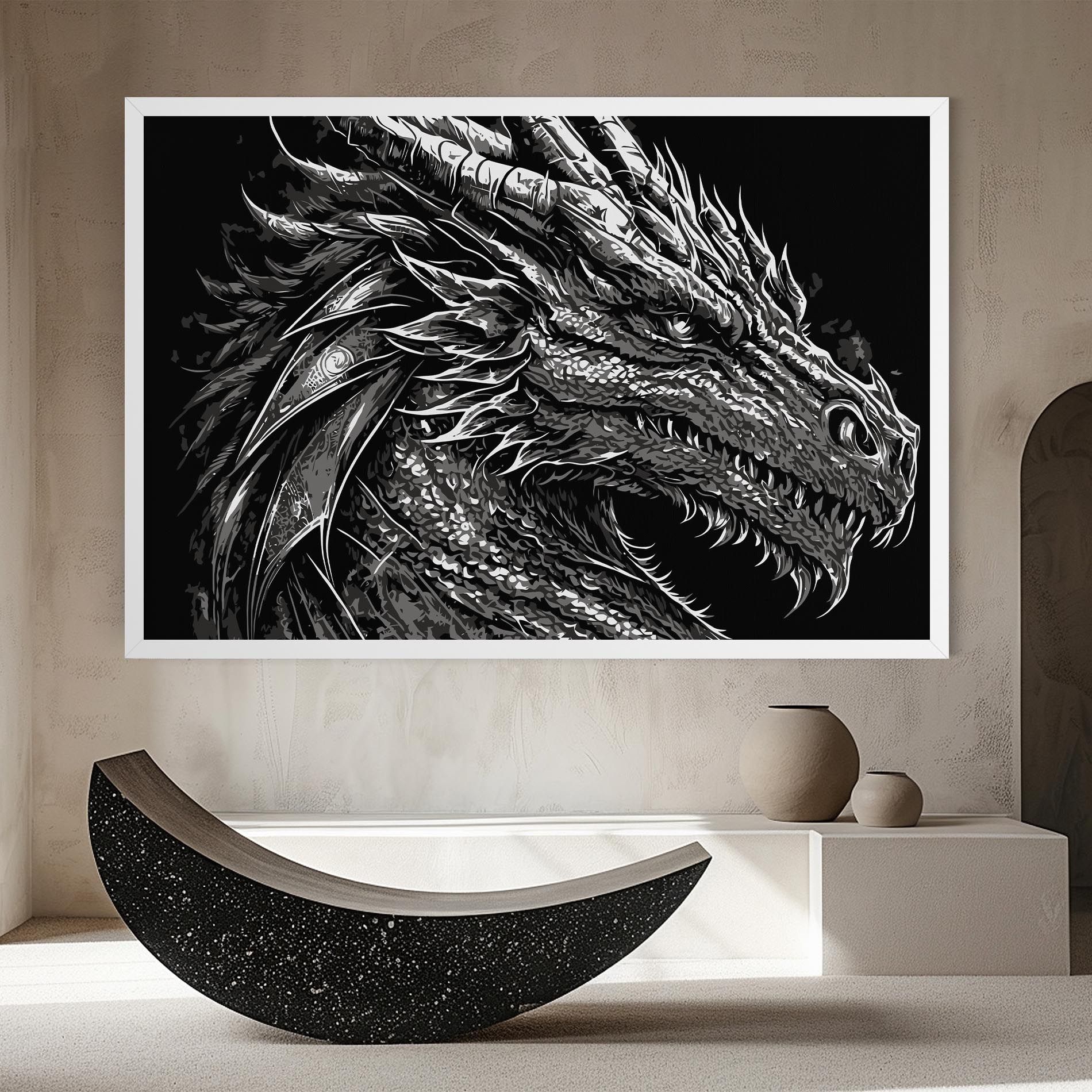 Grey White Dragon mockup 8