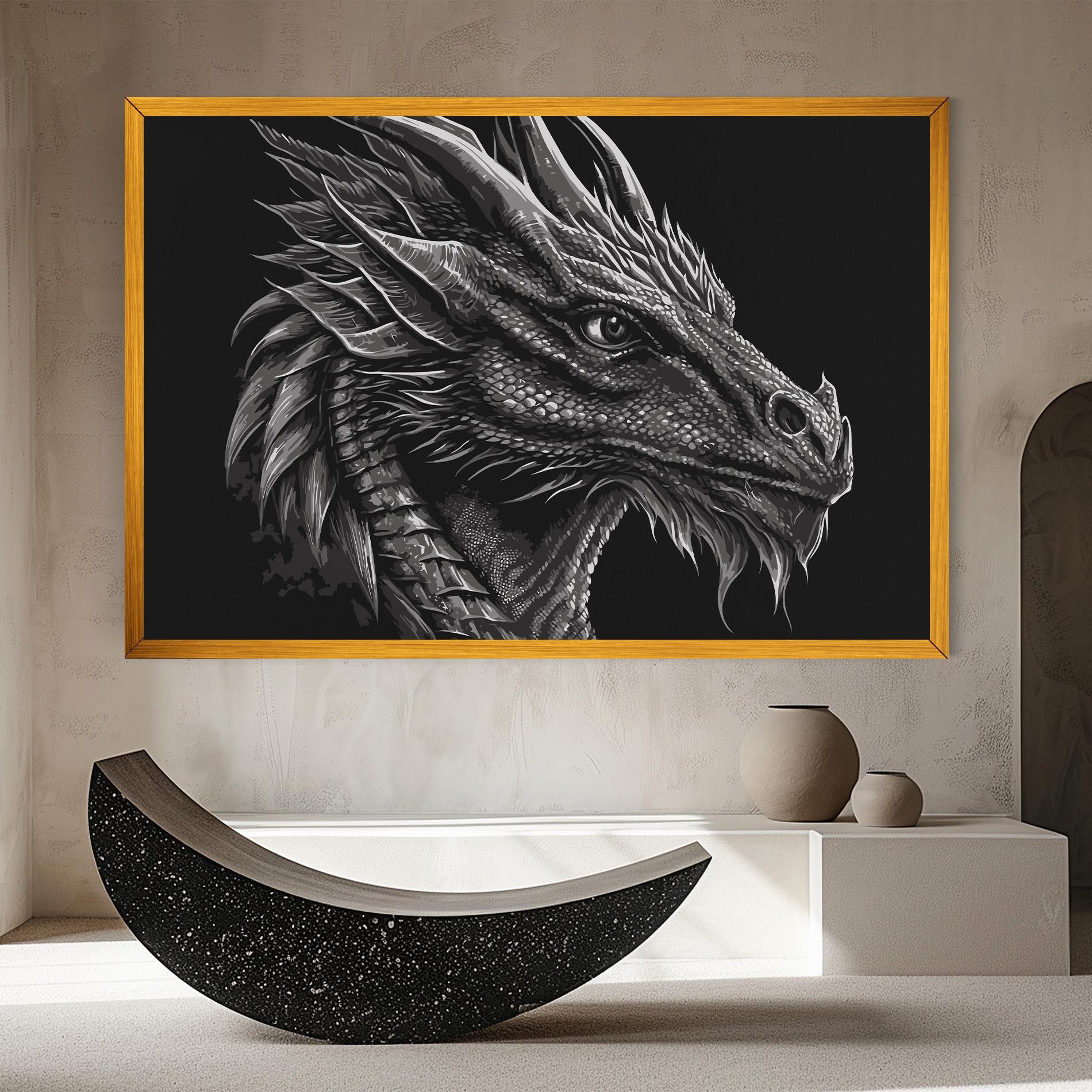 Картина на платно Grey Dragon mockup 8