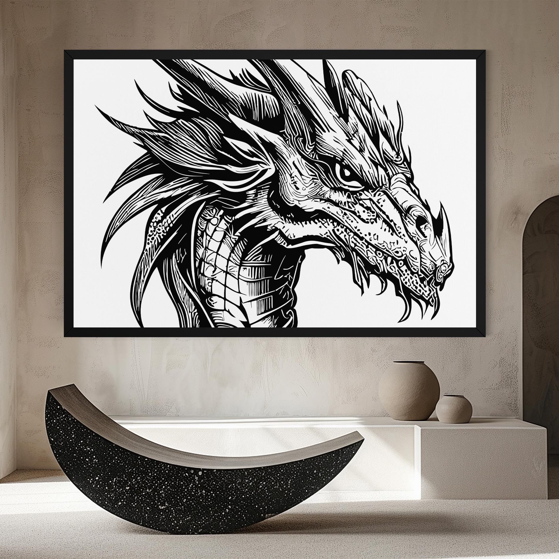 Black Line Dragon mockup 8