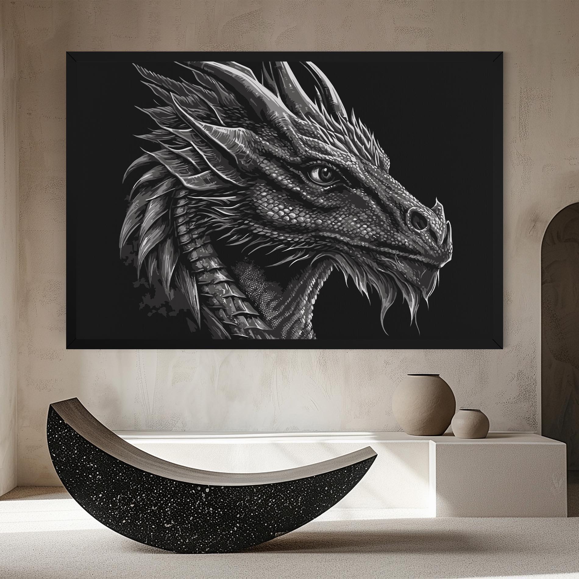Картина на платно Grey Dragon mockup 8