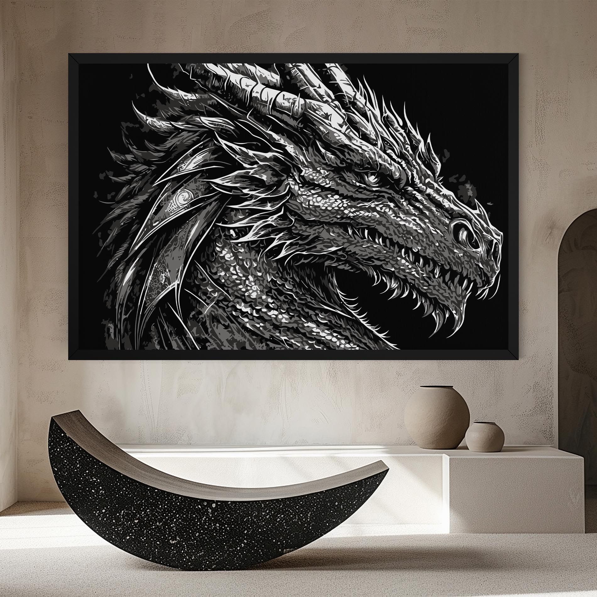 Grey White Dragon mockup 8