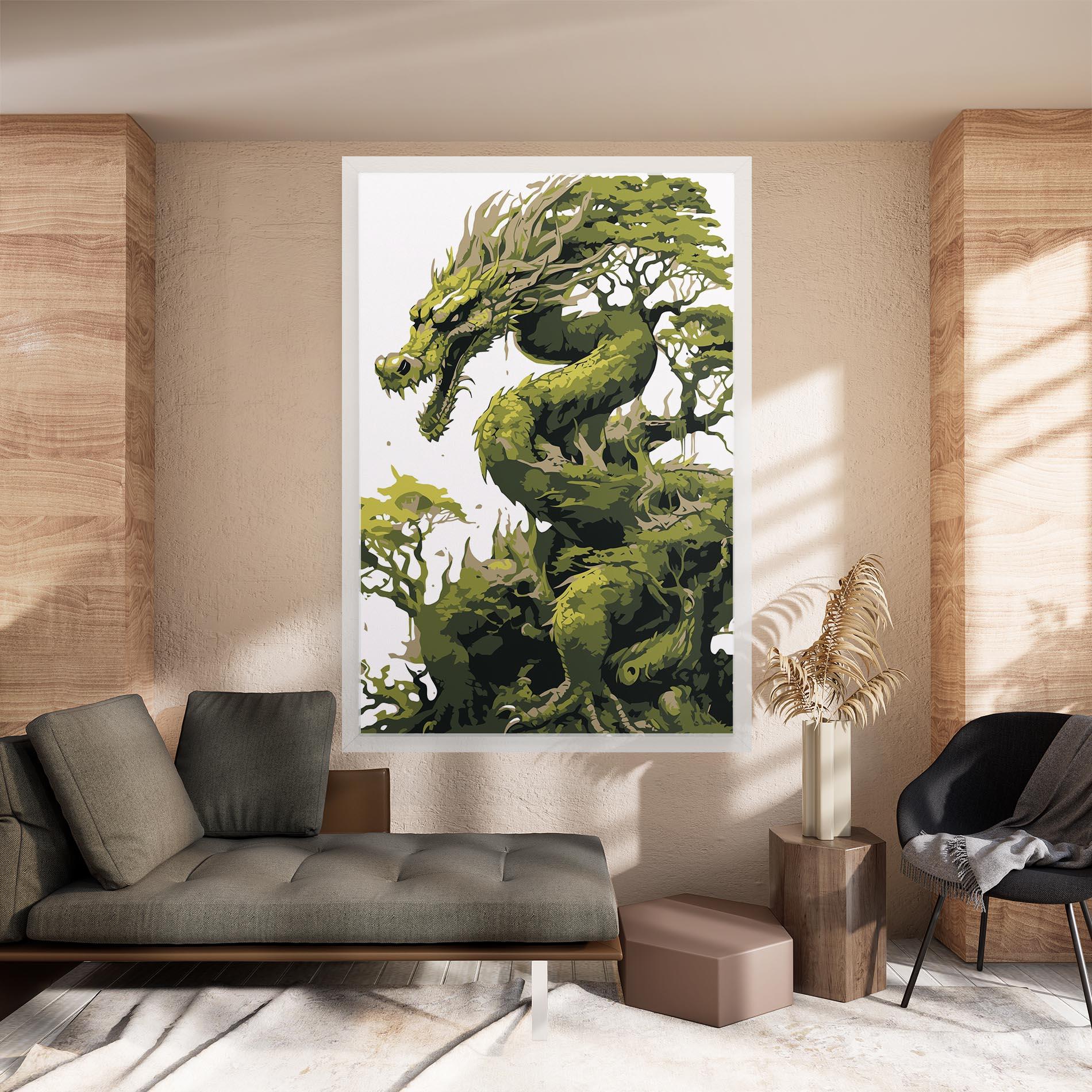 Картина на платно Green Nature Dragon mockup 8