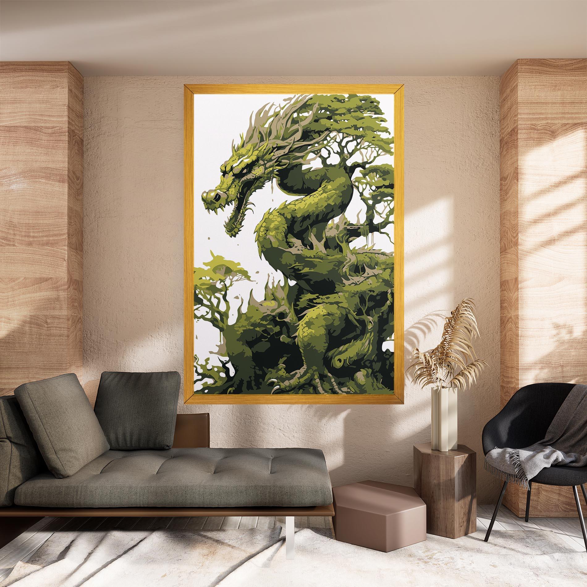 Картина на платно Green Nature Dragon mockup 8