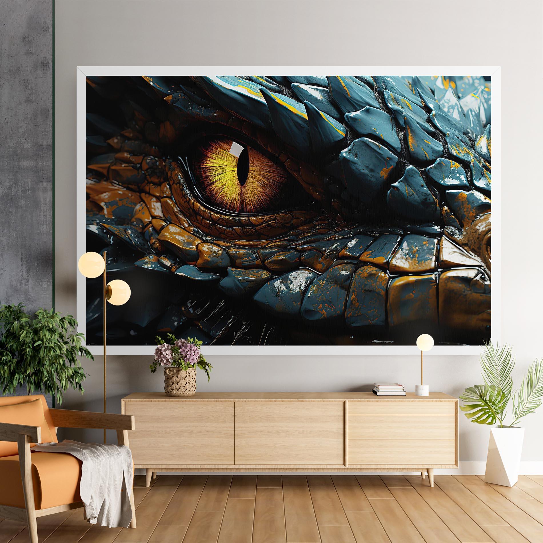 Картина на платно Yellow Dragon Eye mockup 9