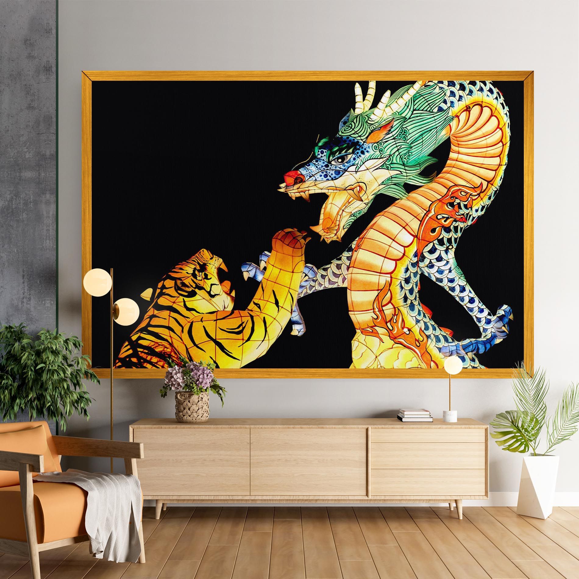 Chinese Dragon And Tiger mockup 9