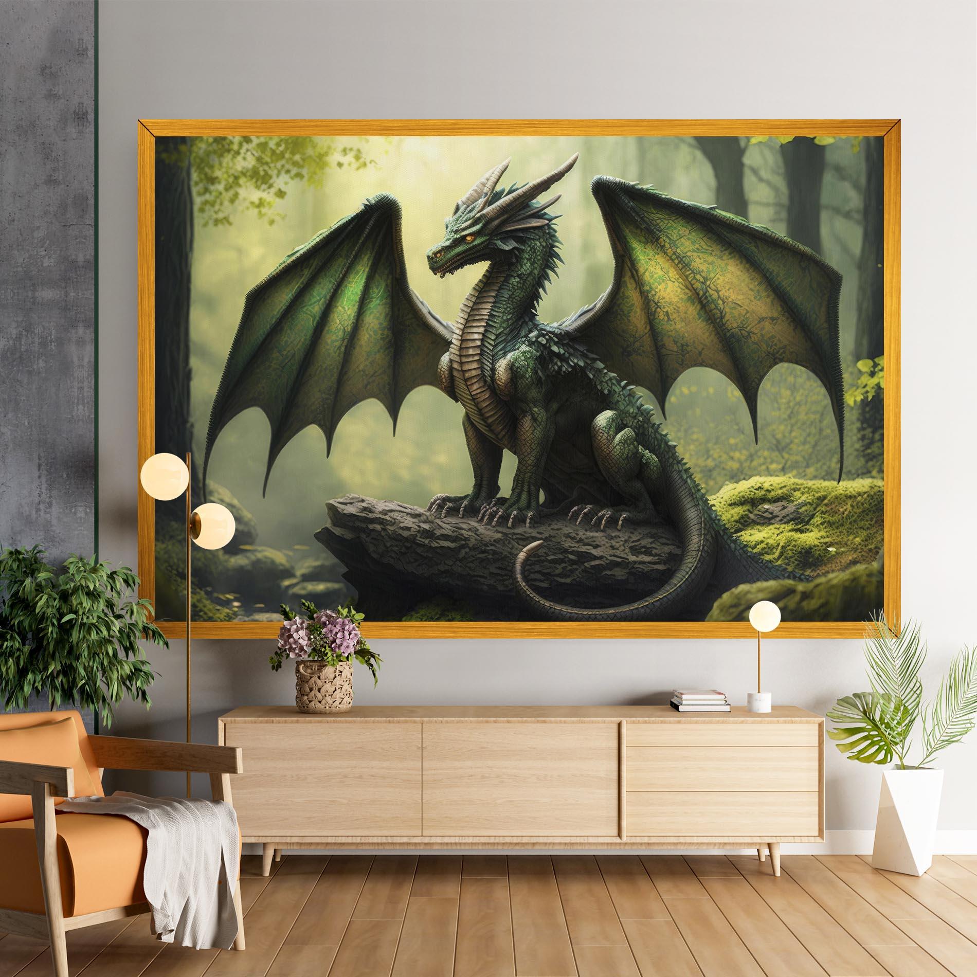 Картина на платно Green Dragon mockup 9