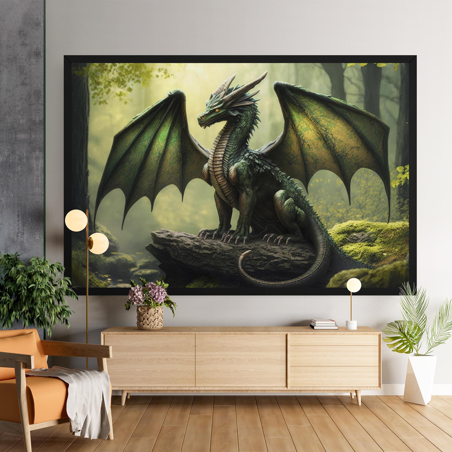 Картина на платно Green Dragon mockup 9