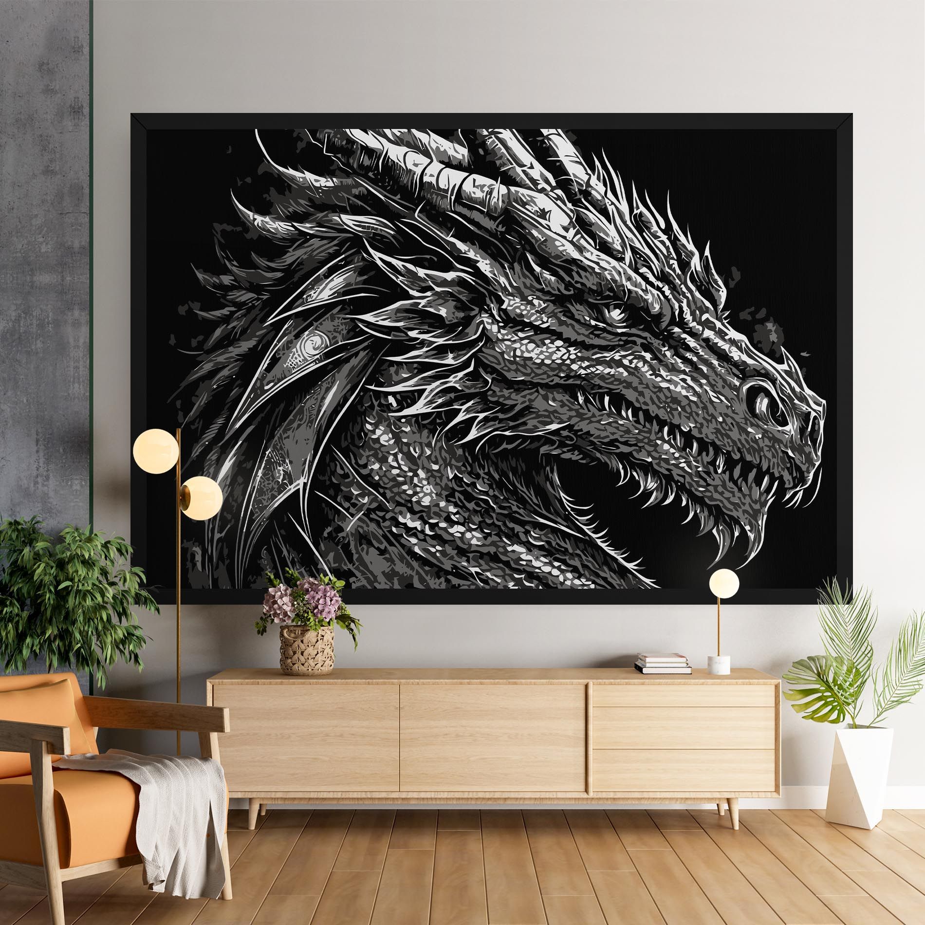 Grey White Dragon mockup 9