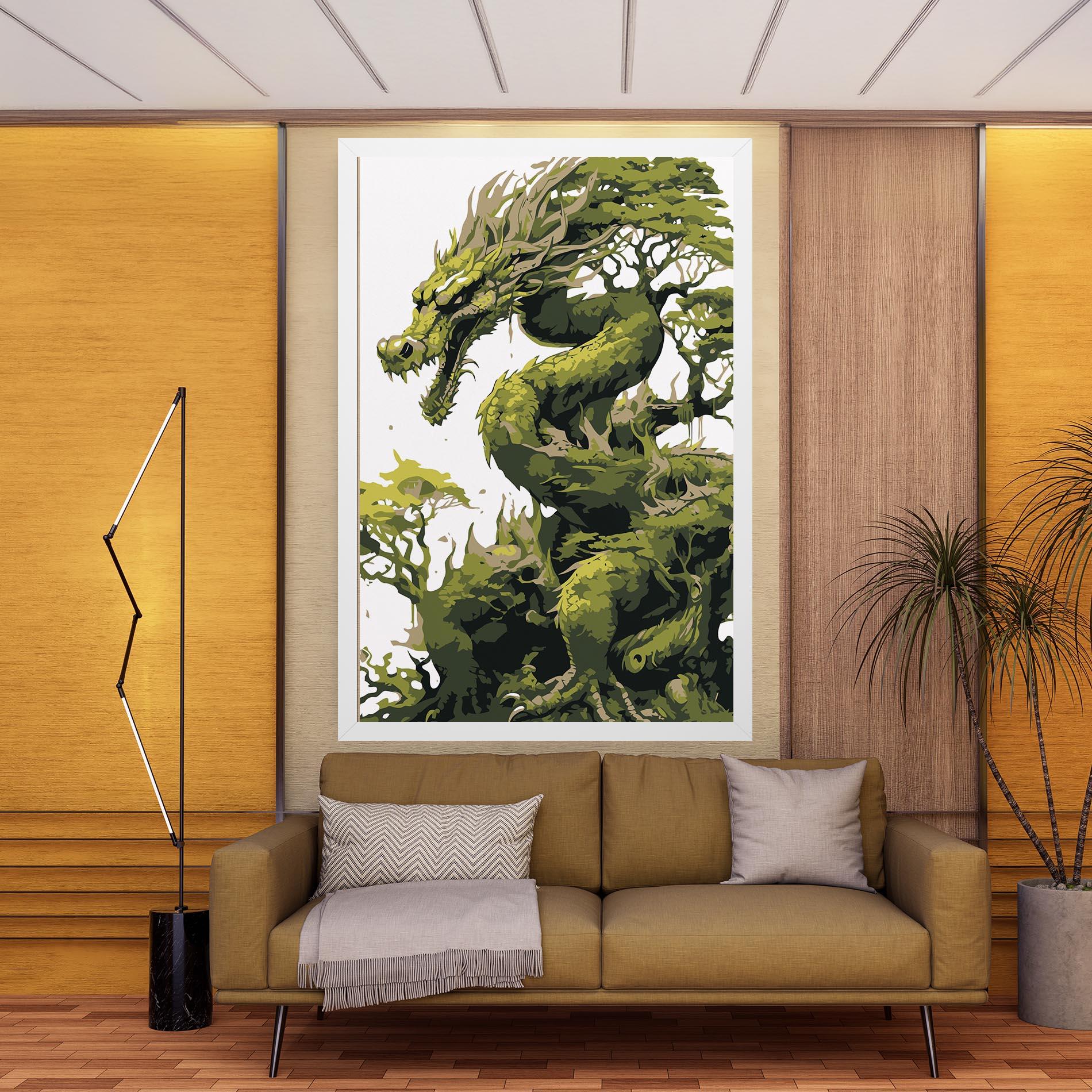 Картина на платно Green Nature Dragon mockup 9
