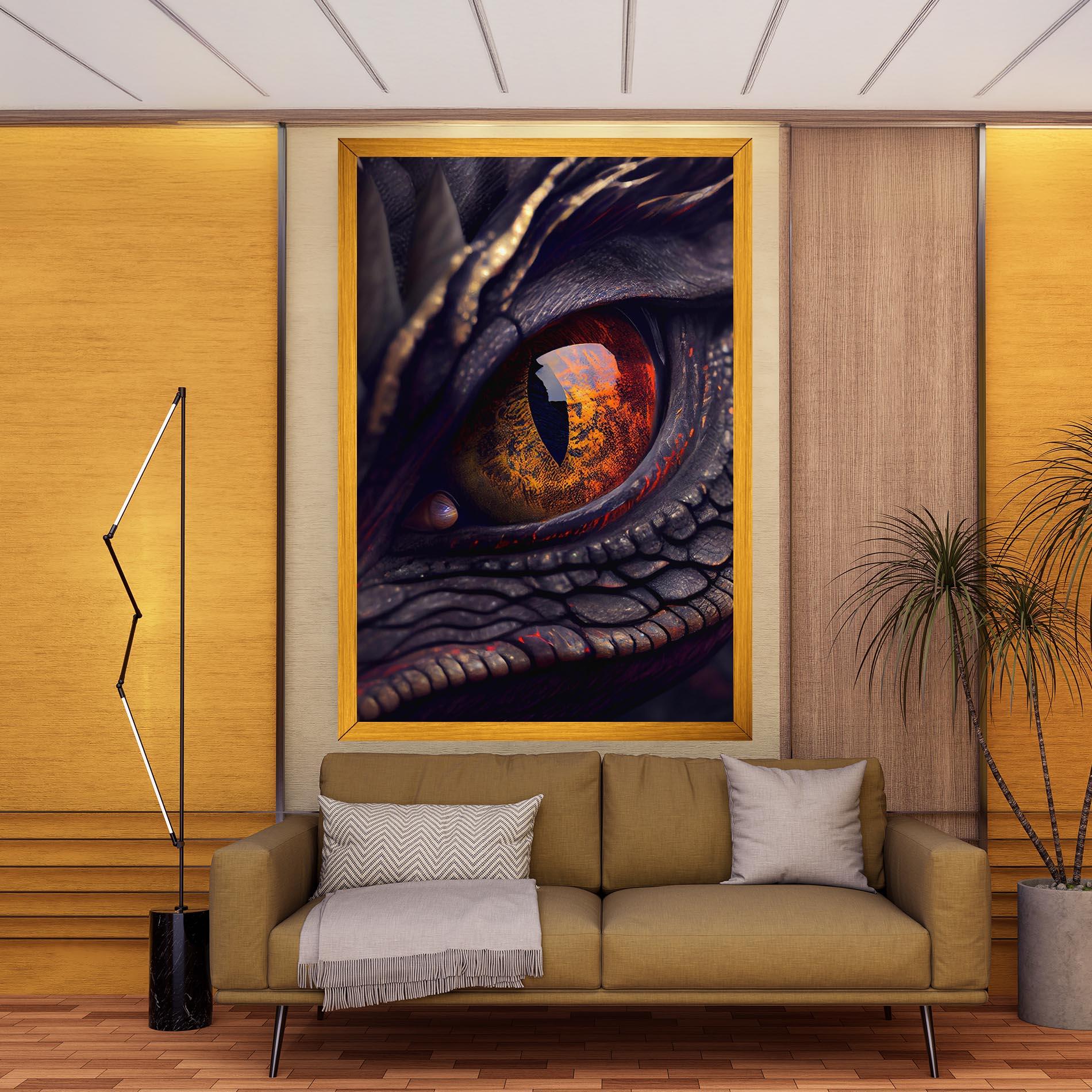 Картина на платно Close Up Red Eye Dragon mockup 9