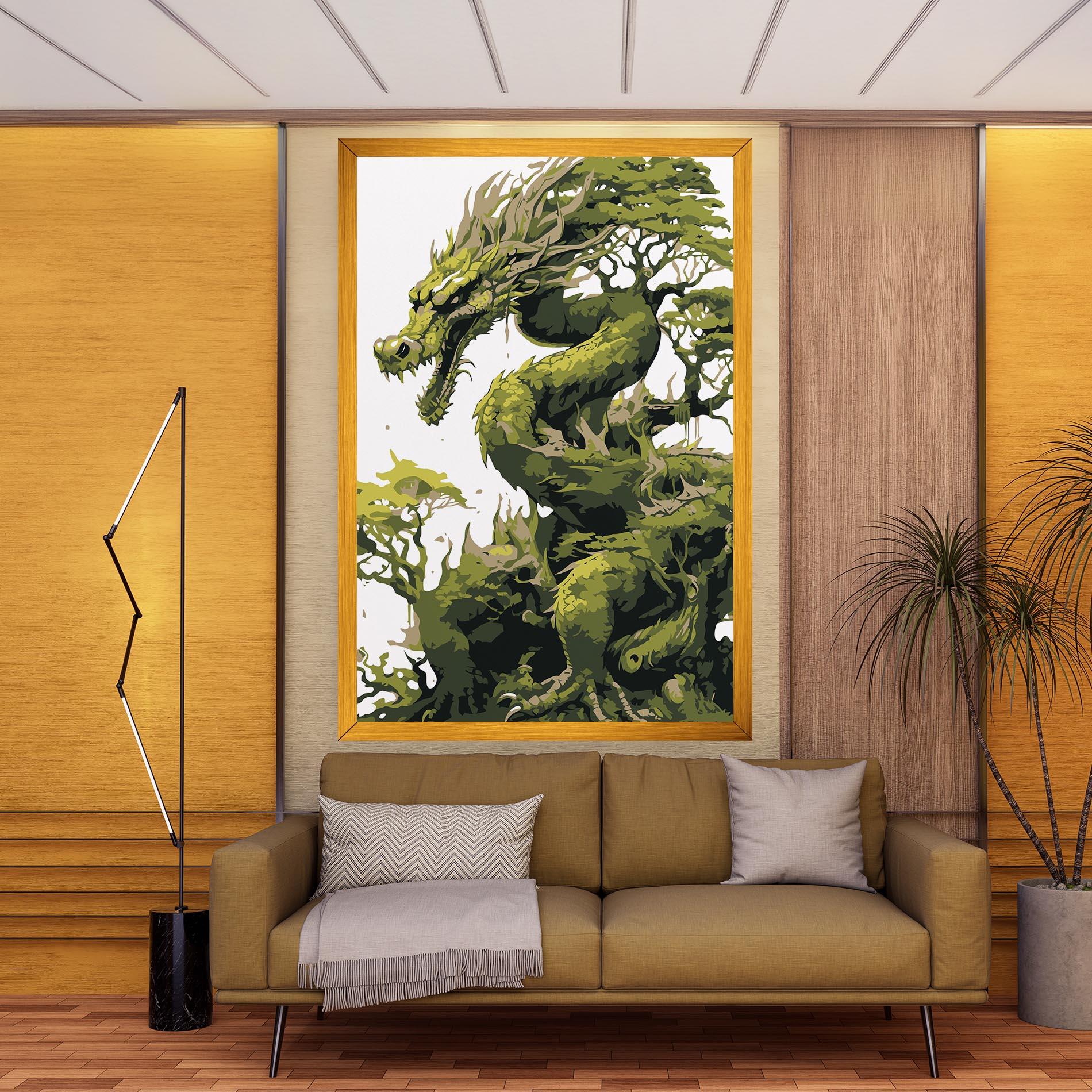 Картина на платно Green Nature Dragon mockup 9