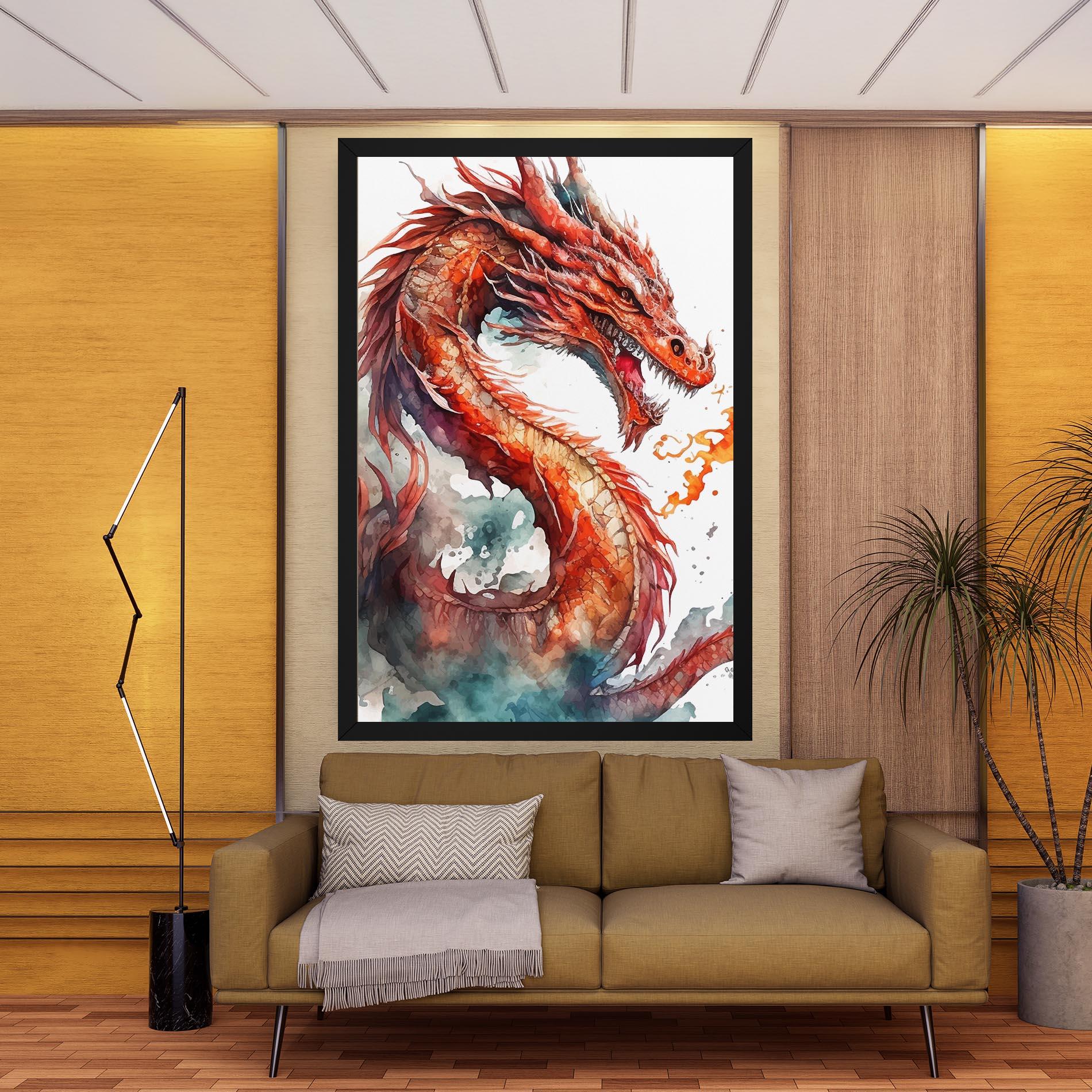 Картина на платно Fire Dragon mockup 9