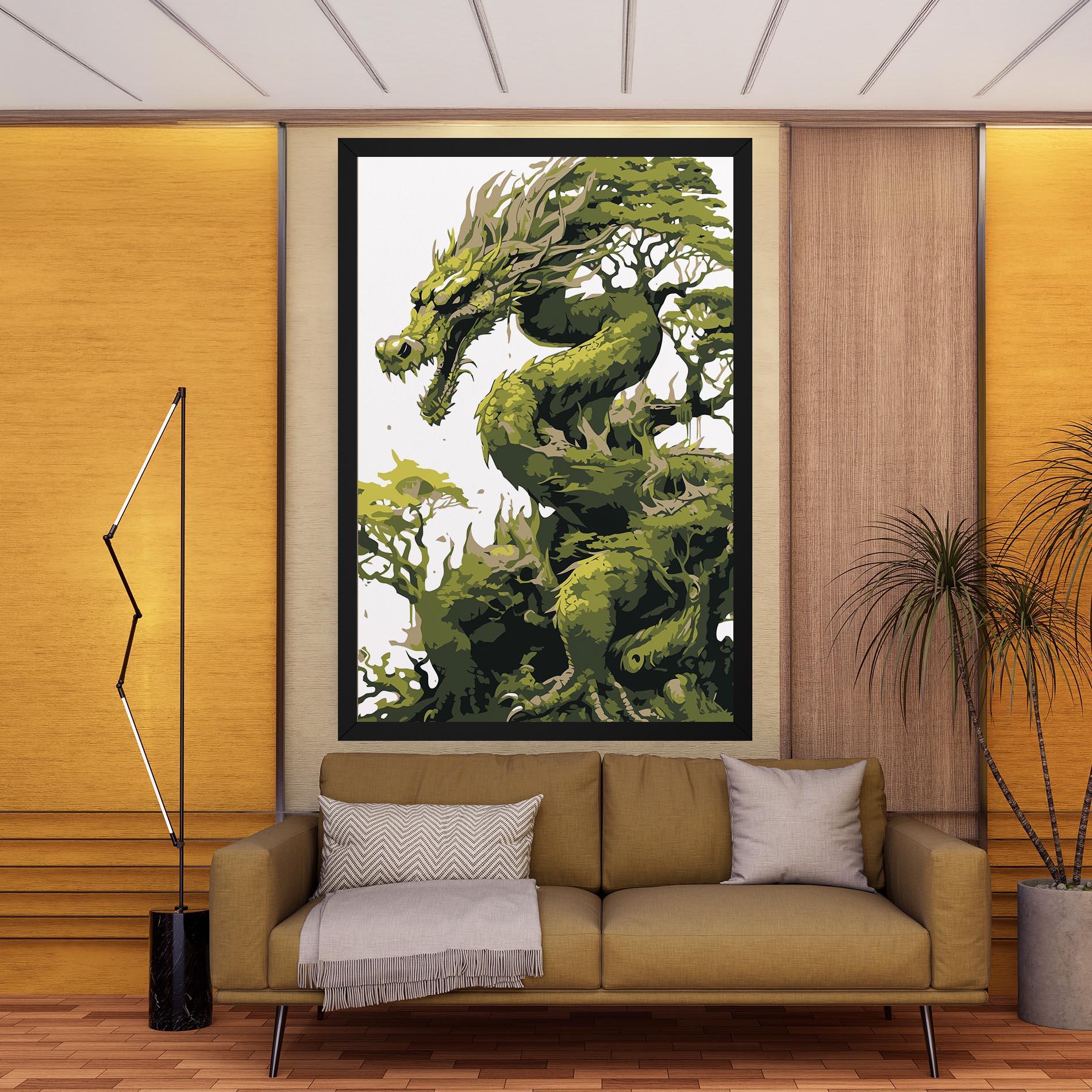 Картина на платно Green Nature Dragon mockup 9