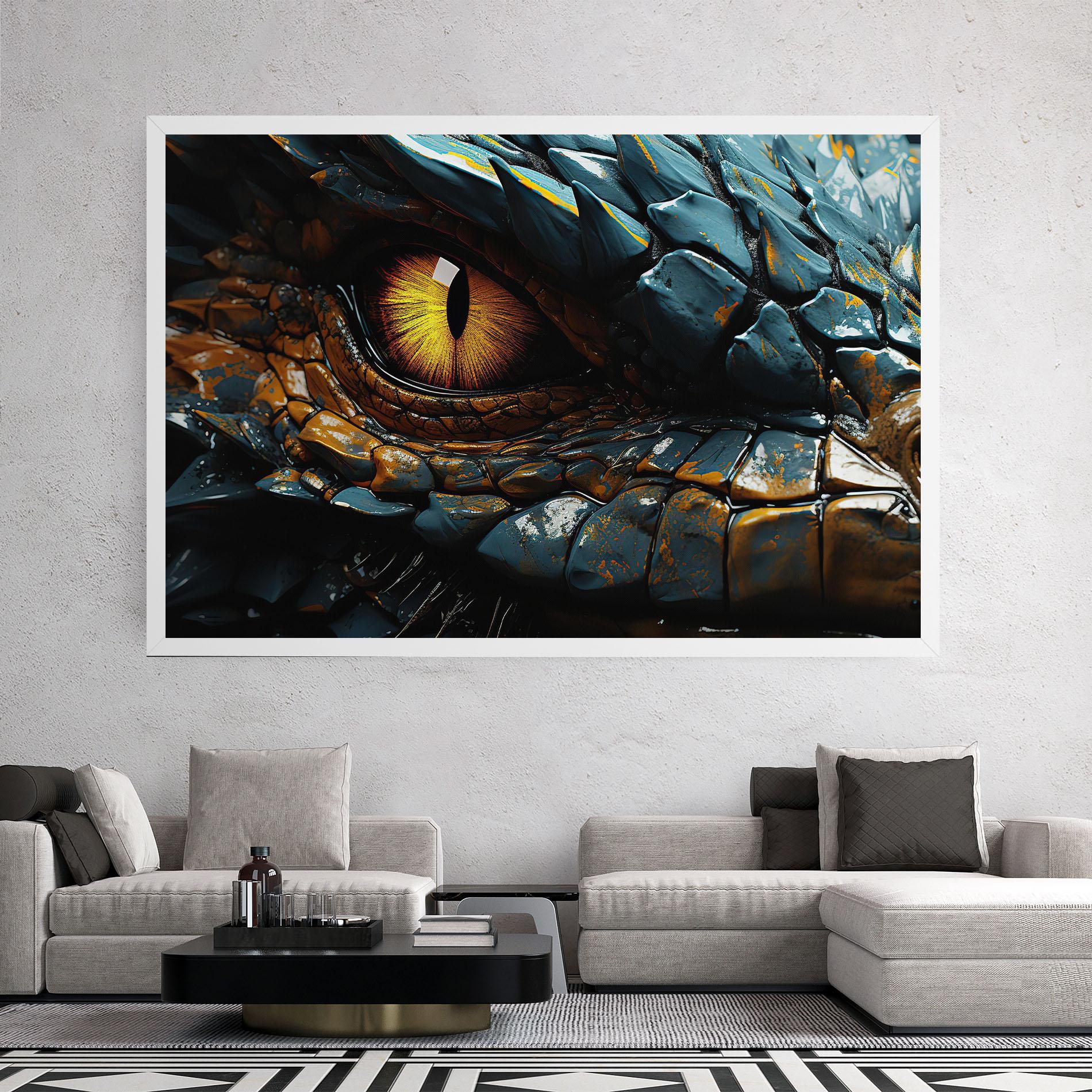 Картина на платно Yellow Dragon Eye mockup 2