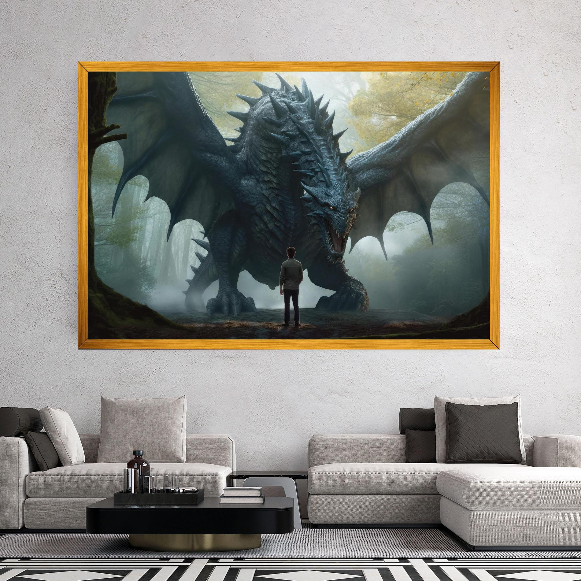 Картина на платно Huge Dragon Fantasy mockup 2