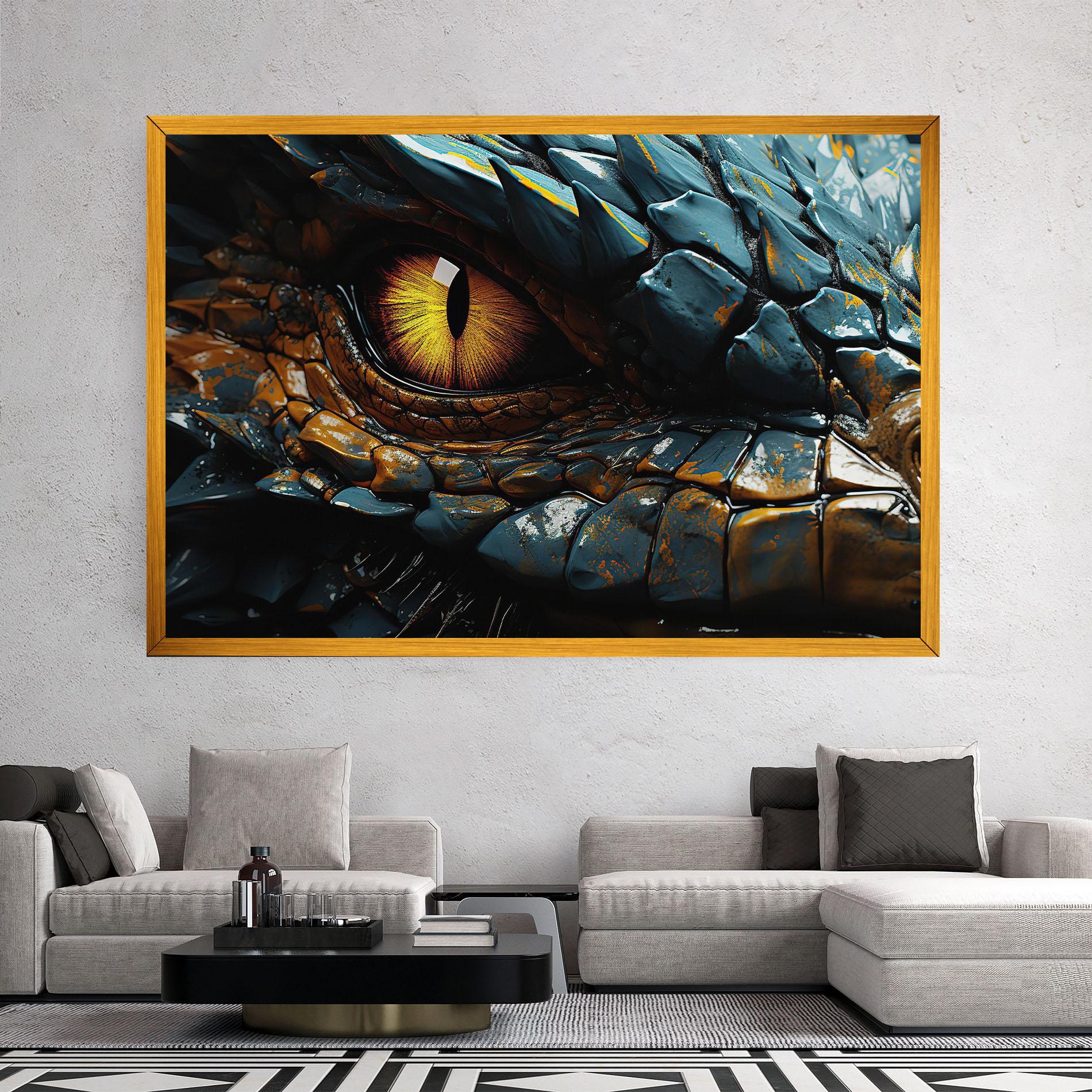 Картина на платно Yellow Dragon Eye mockup 2