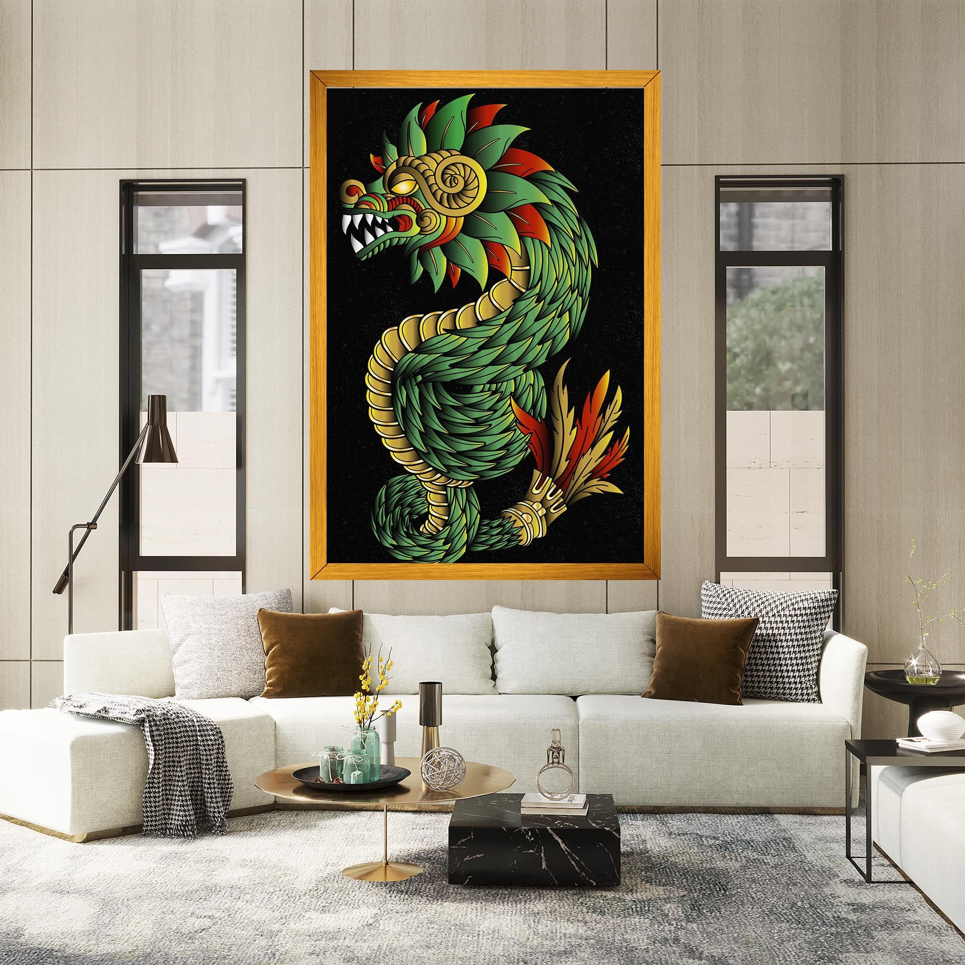 Green Yellow Dragon mockup 2