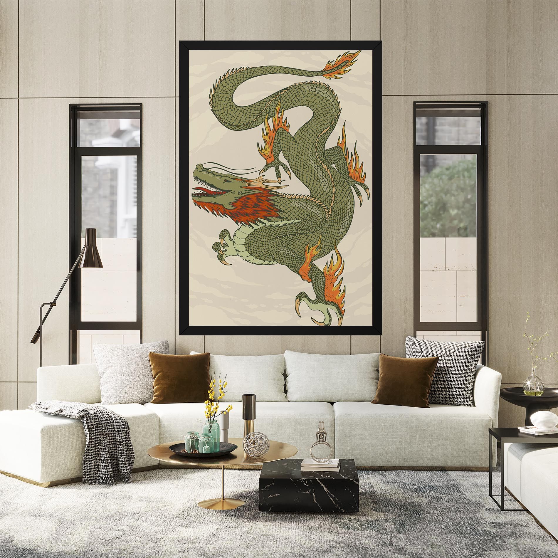 Chinese Dragon Green mockup 2