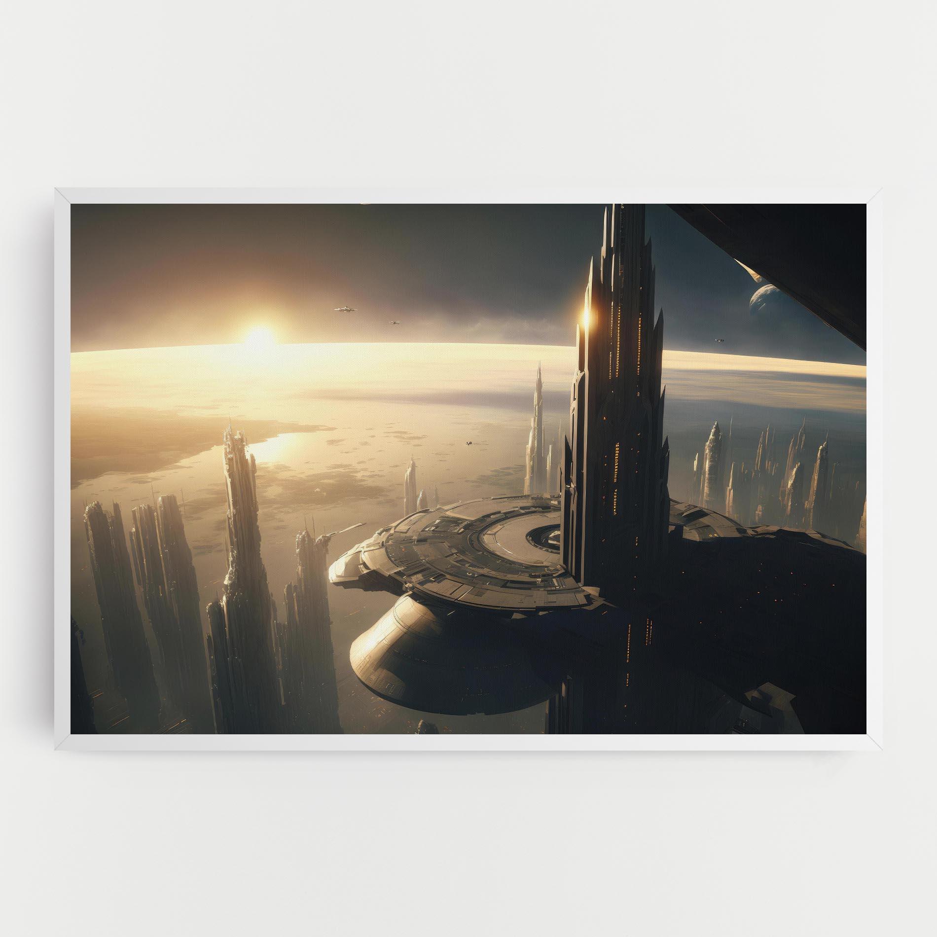 Картина на платно Fantasy Futuristic Cityscape mockup 0