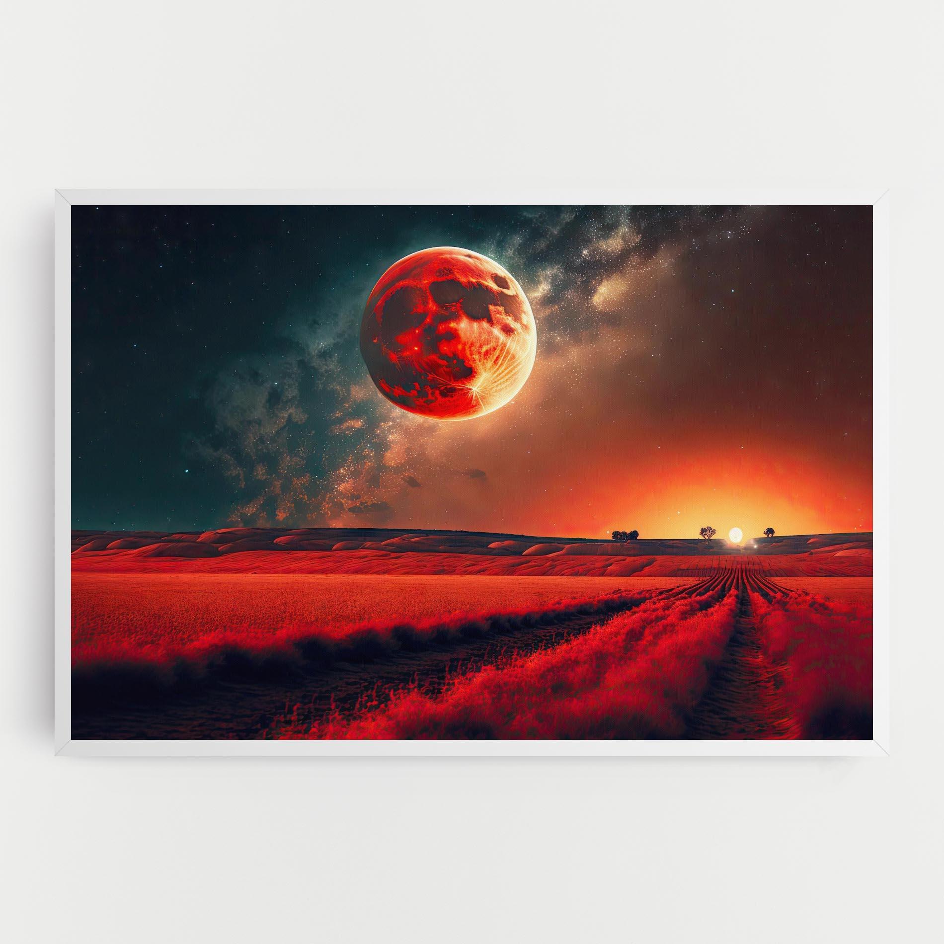 Картина на платно Huge Red Moon mockup 0