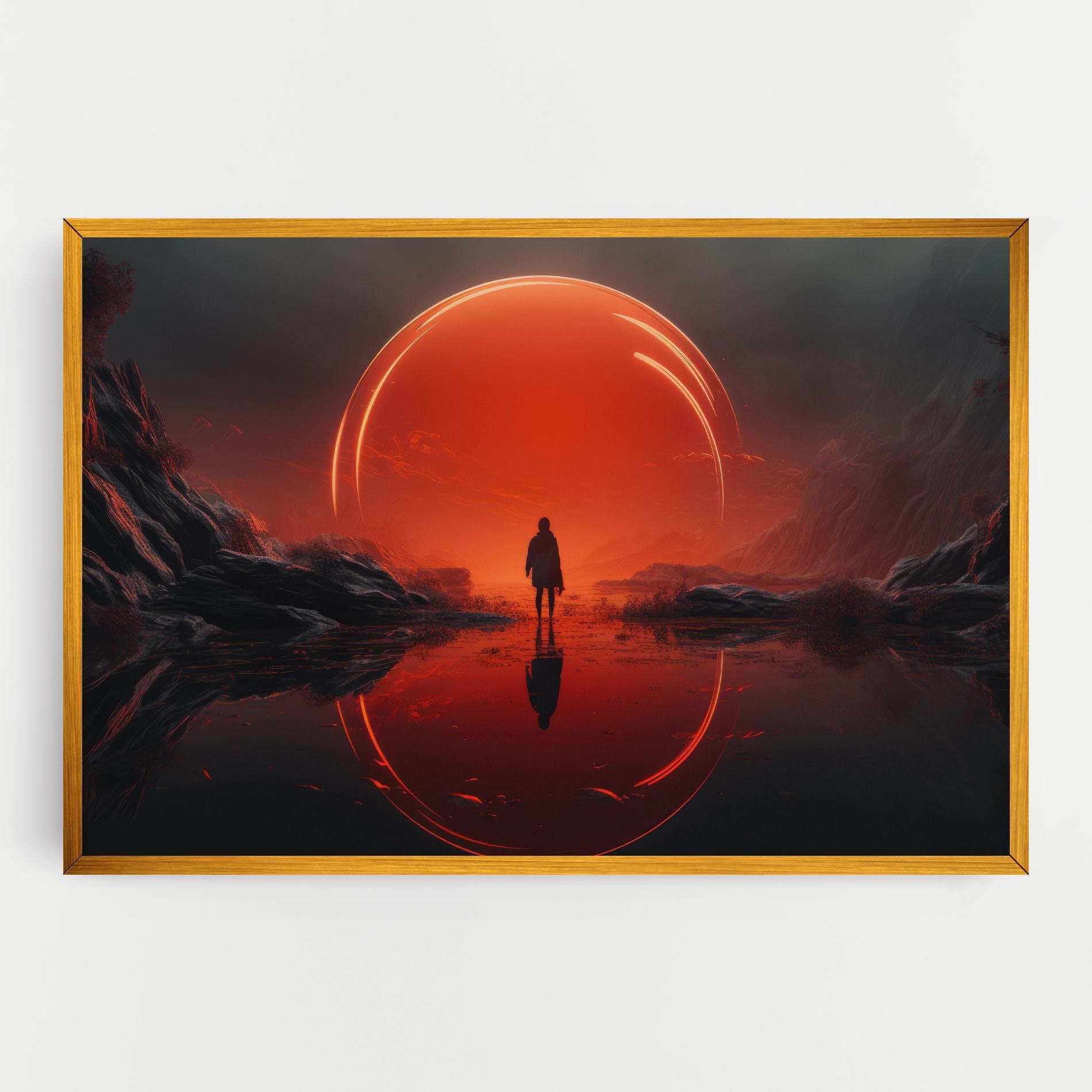 Картина на платно Man Orange Orb mockup 0