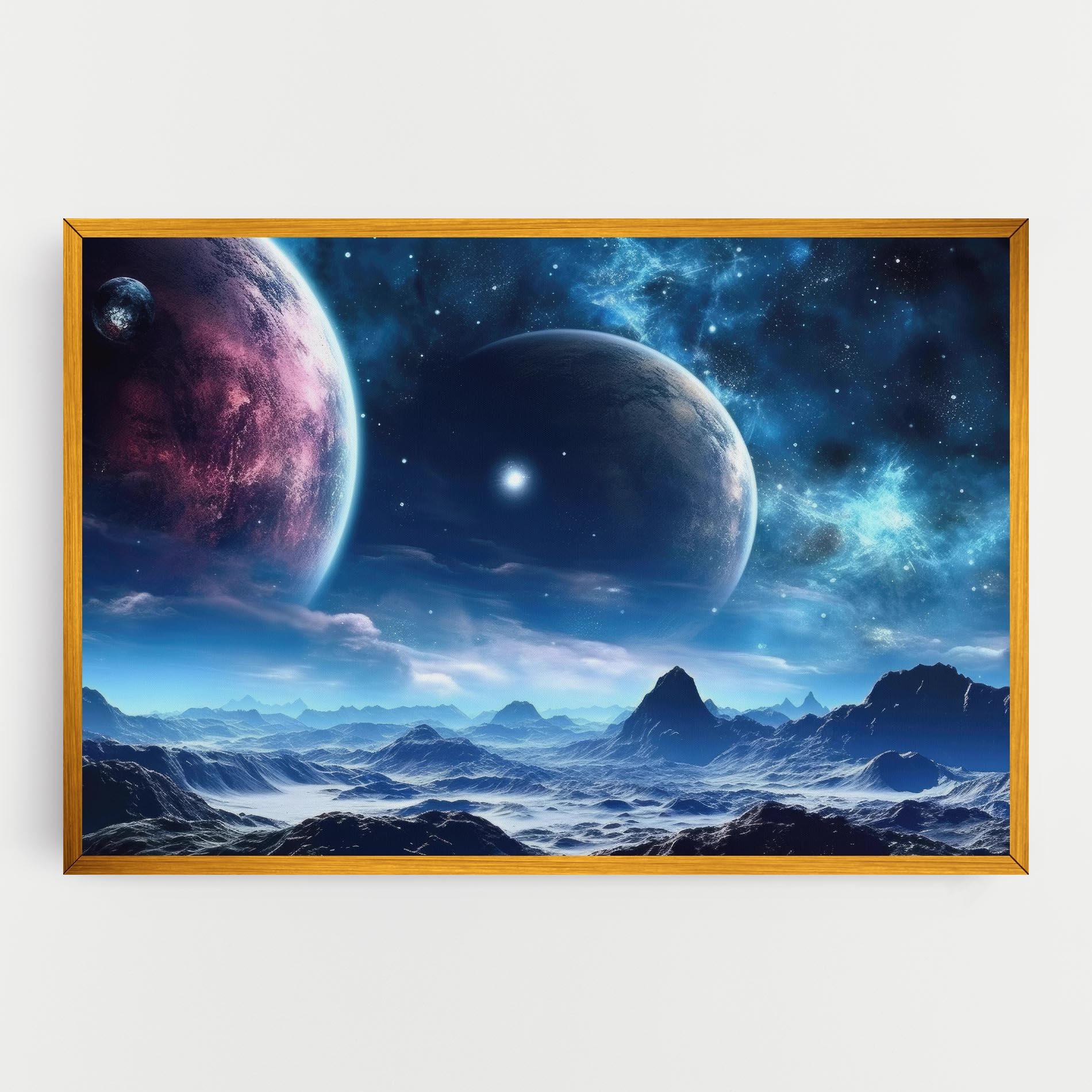 Картина на платно Space Planets And Stars mockup 0