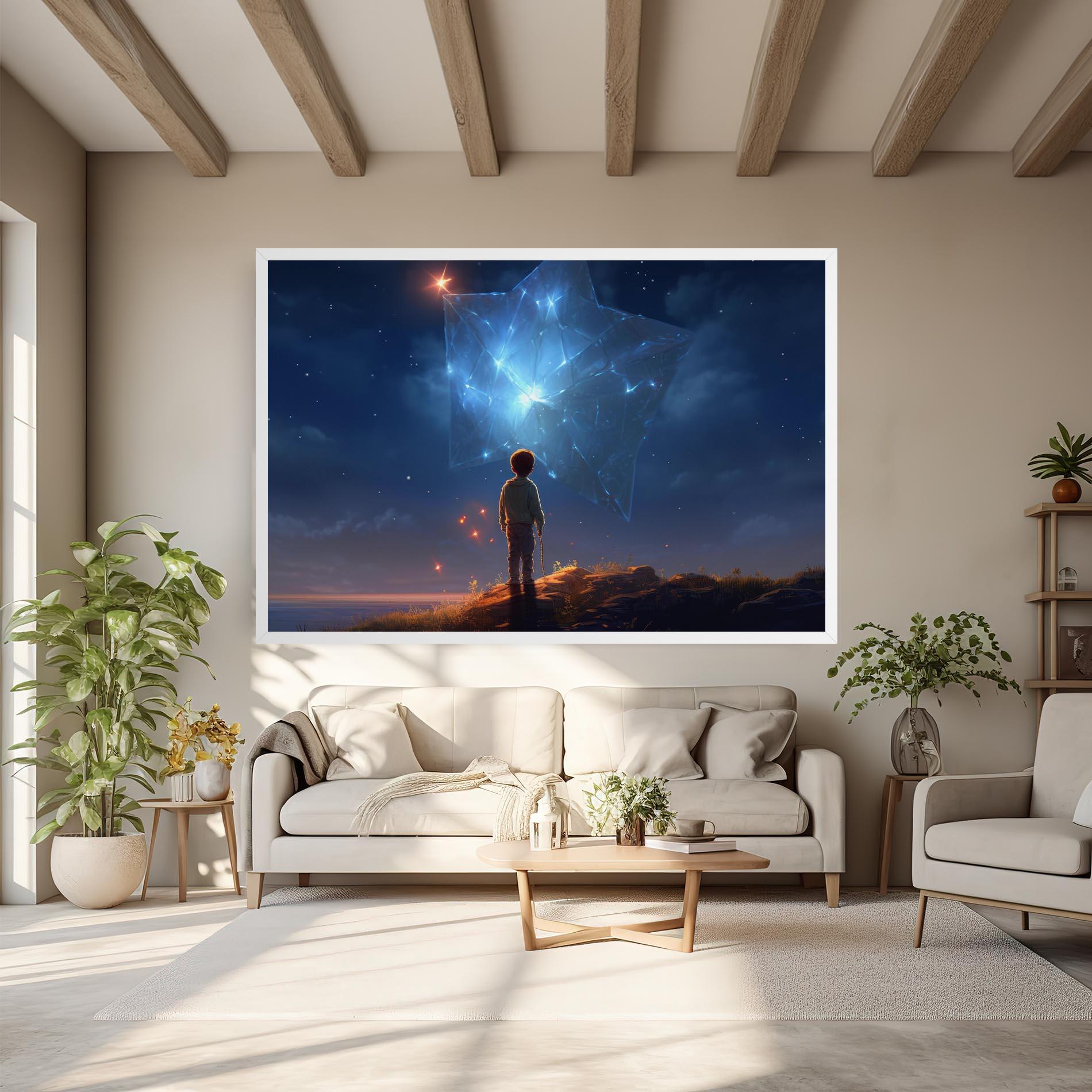 Картина на платно Blue Star Floating mockup 6