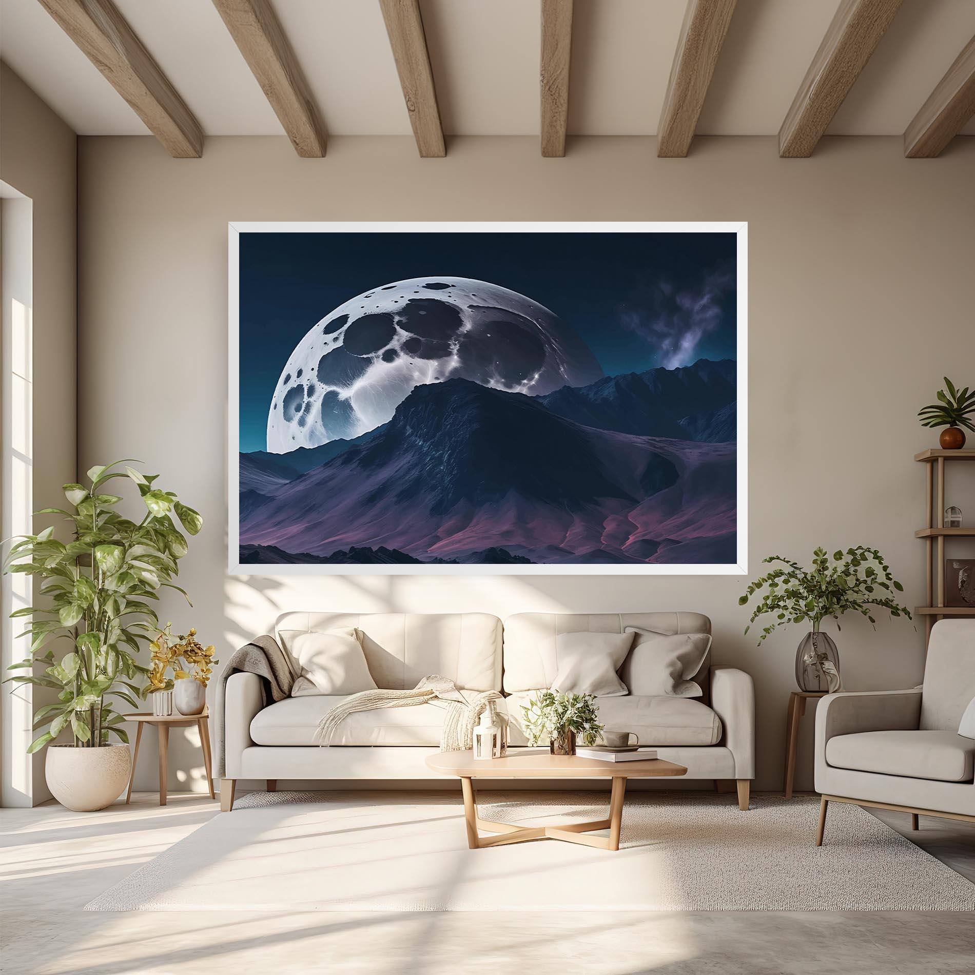 Картина на платно Full Moon Smoke mockup 6