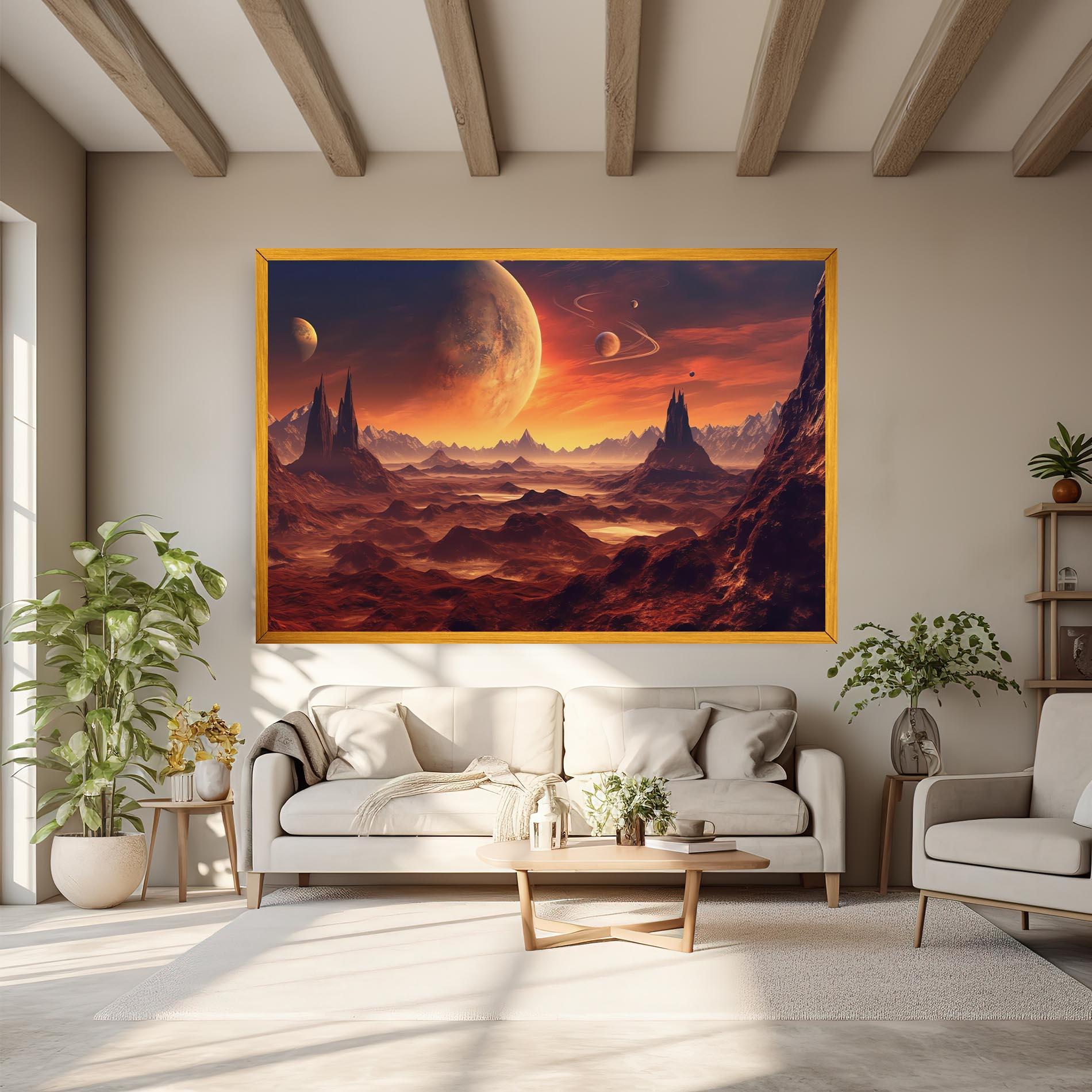 Картина на платно Fiery Orange Sunset mockup 6