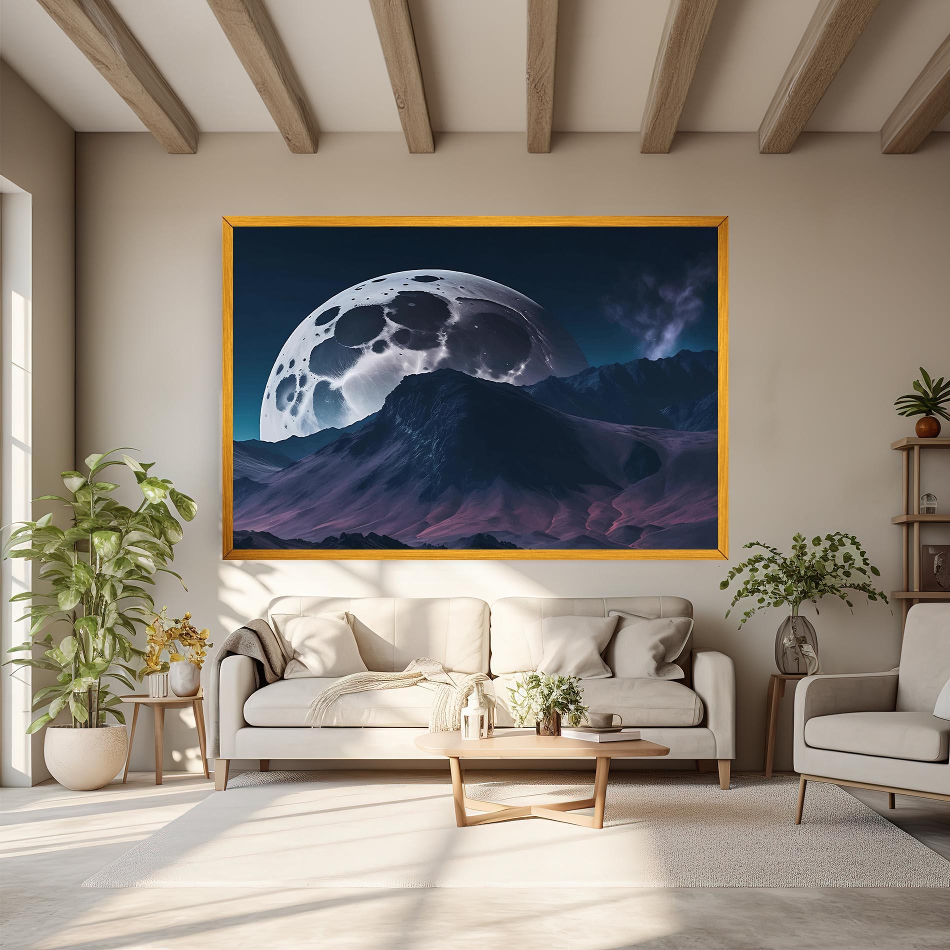 Картина на платно Full Moon Smoke mockup 6