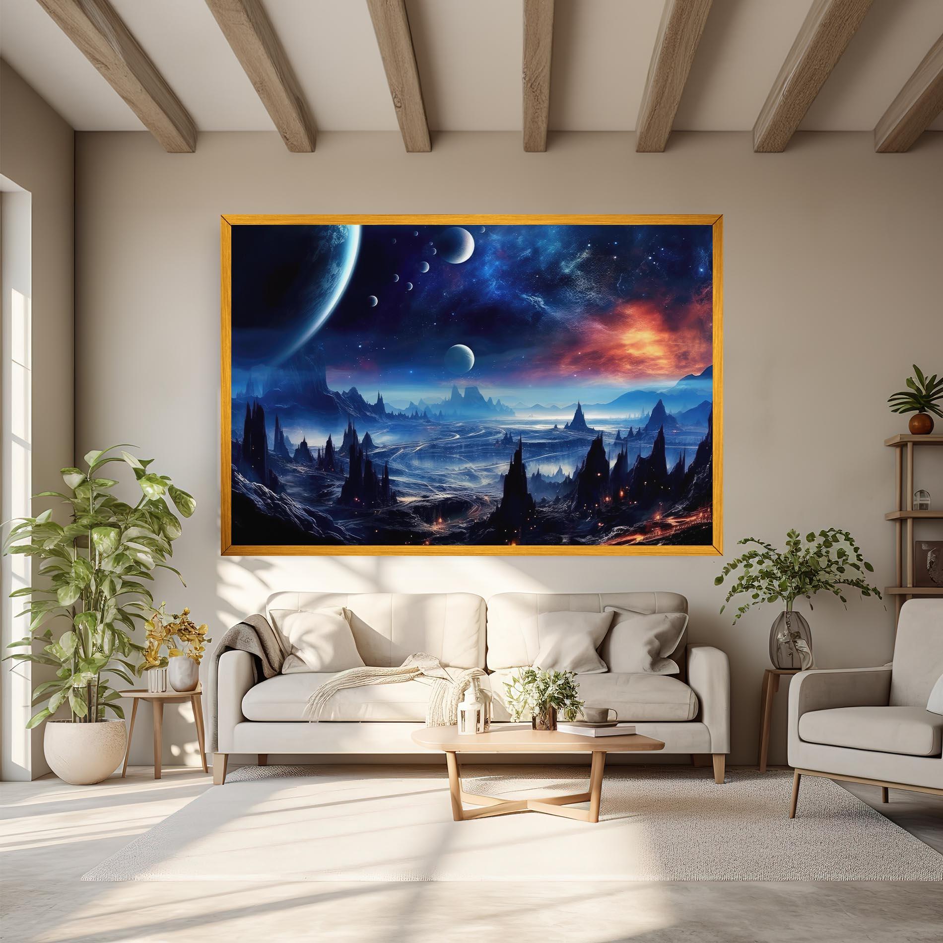 Картина на платно Planets And Stars mockup 6