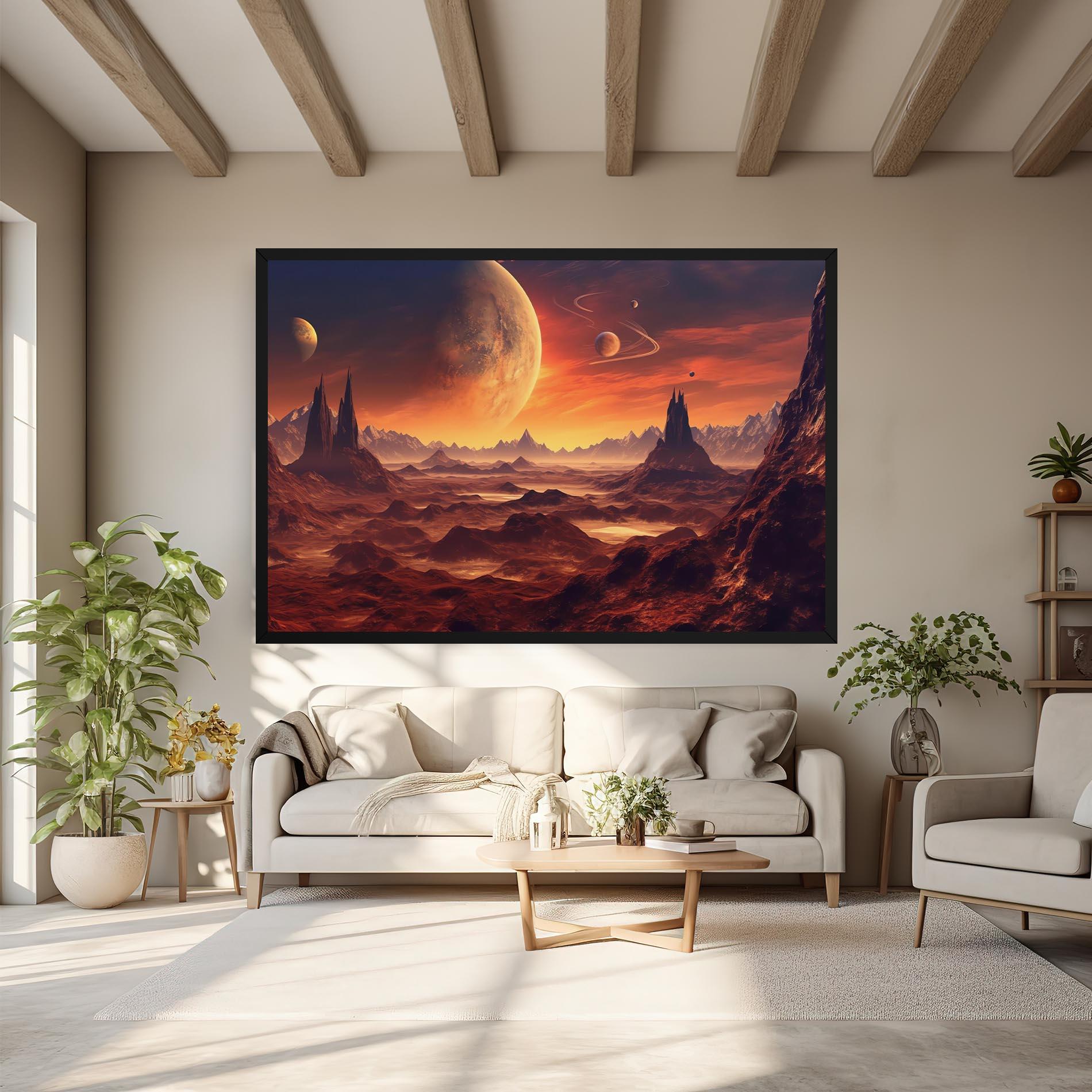 Картина на платно Fiery Orange Sunset mockup 6