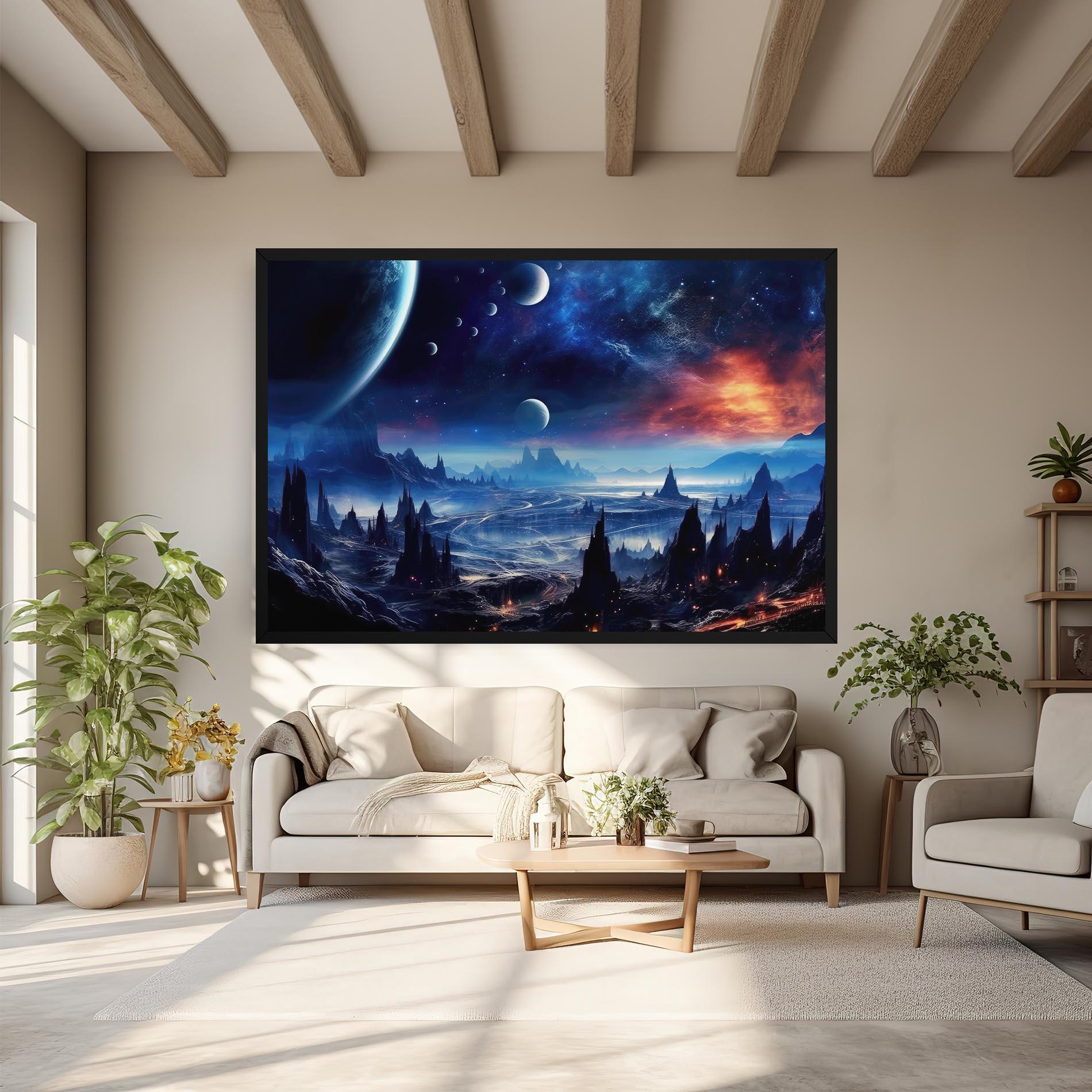 Картина на платно Planets And Stars mockup 6