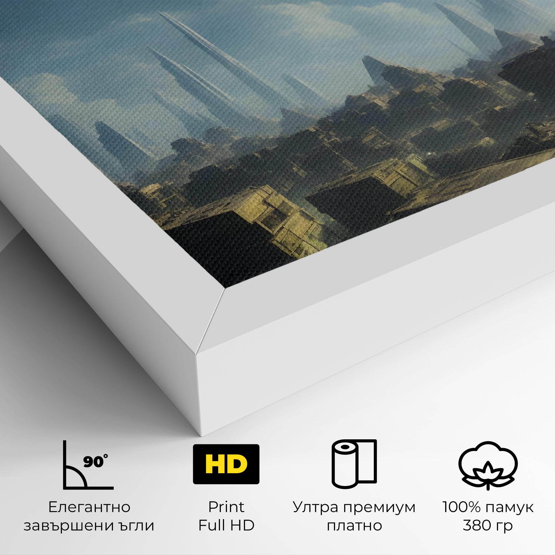 Картина на платно Flying Piramids mockup 4