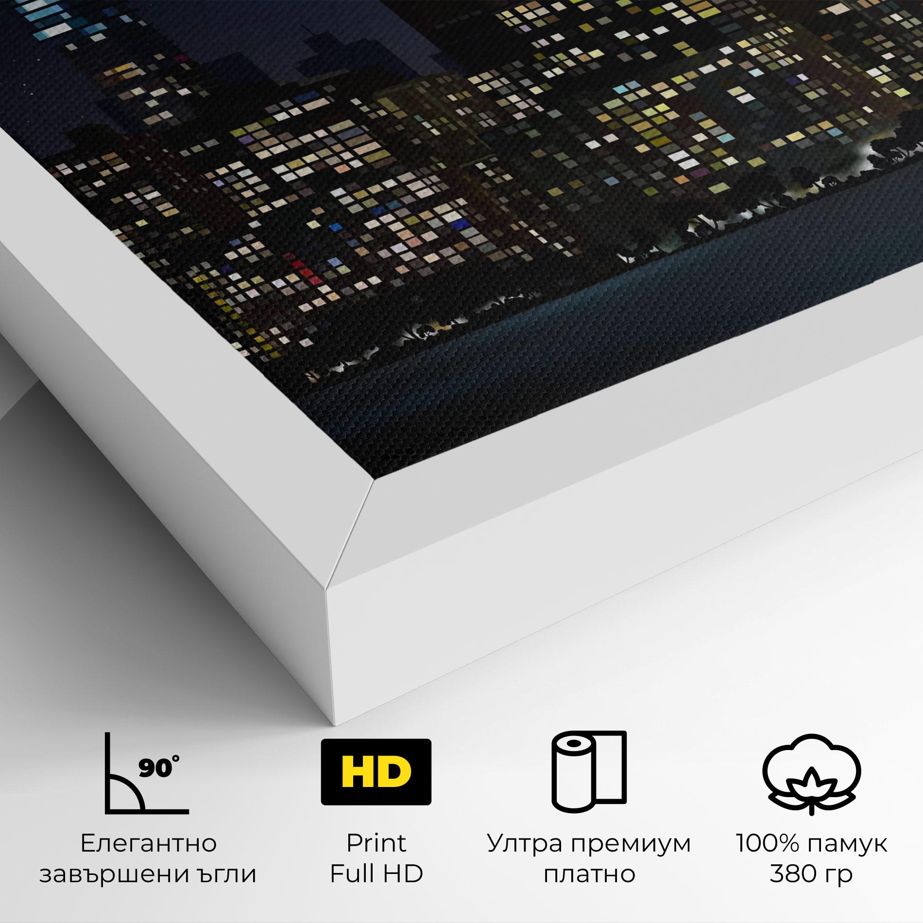 Картина на платно Urban City Night mockup 4